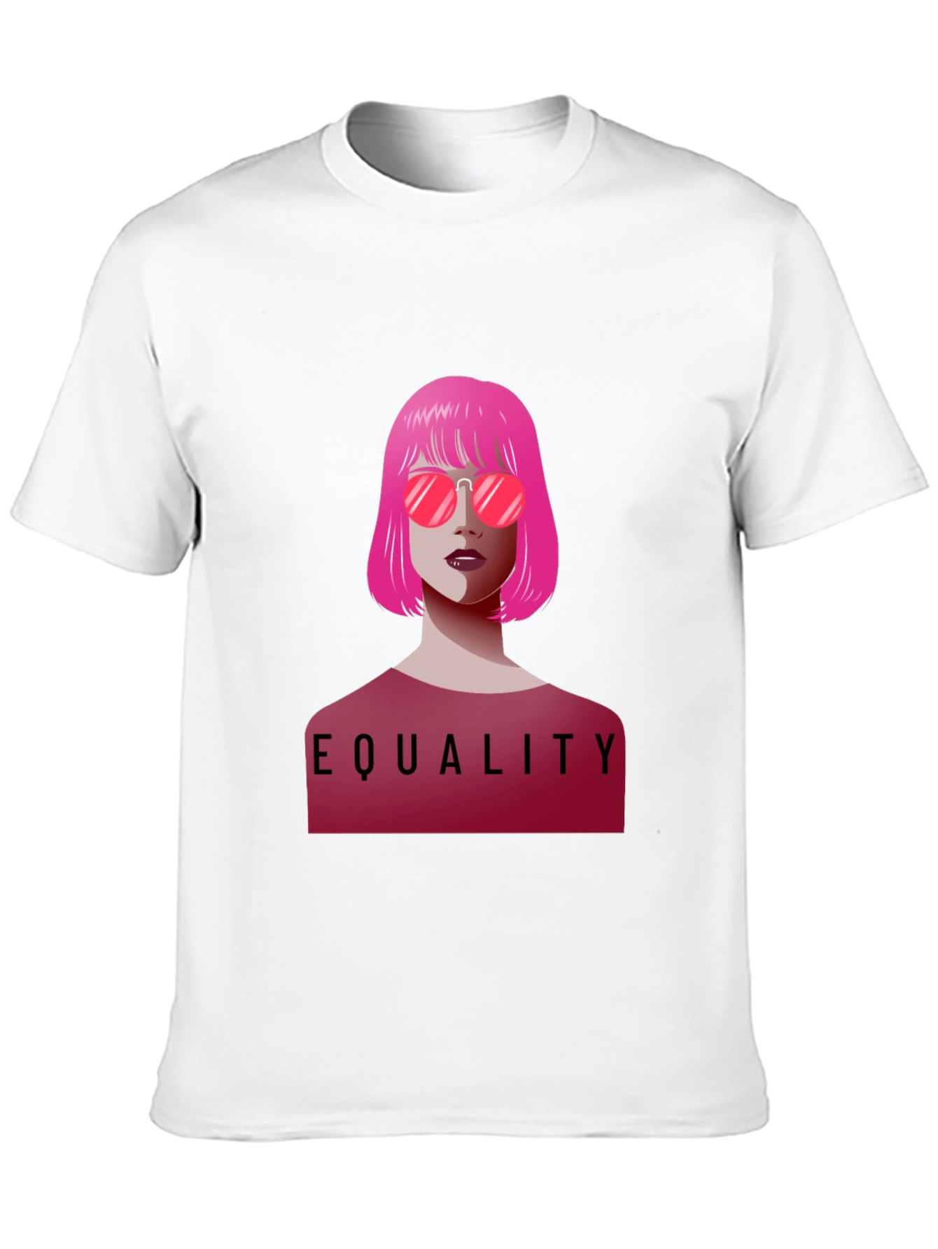 Equality Graphic Tee - Pink Hair & Sunglasses
