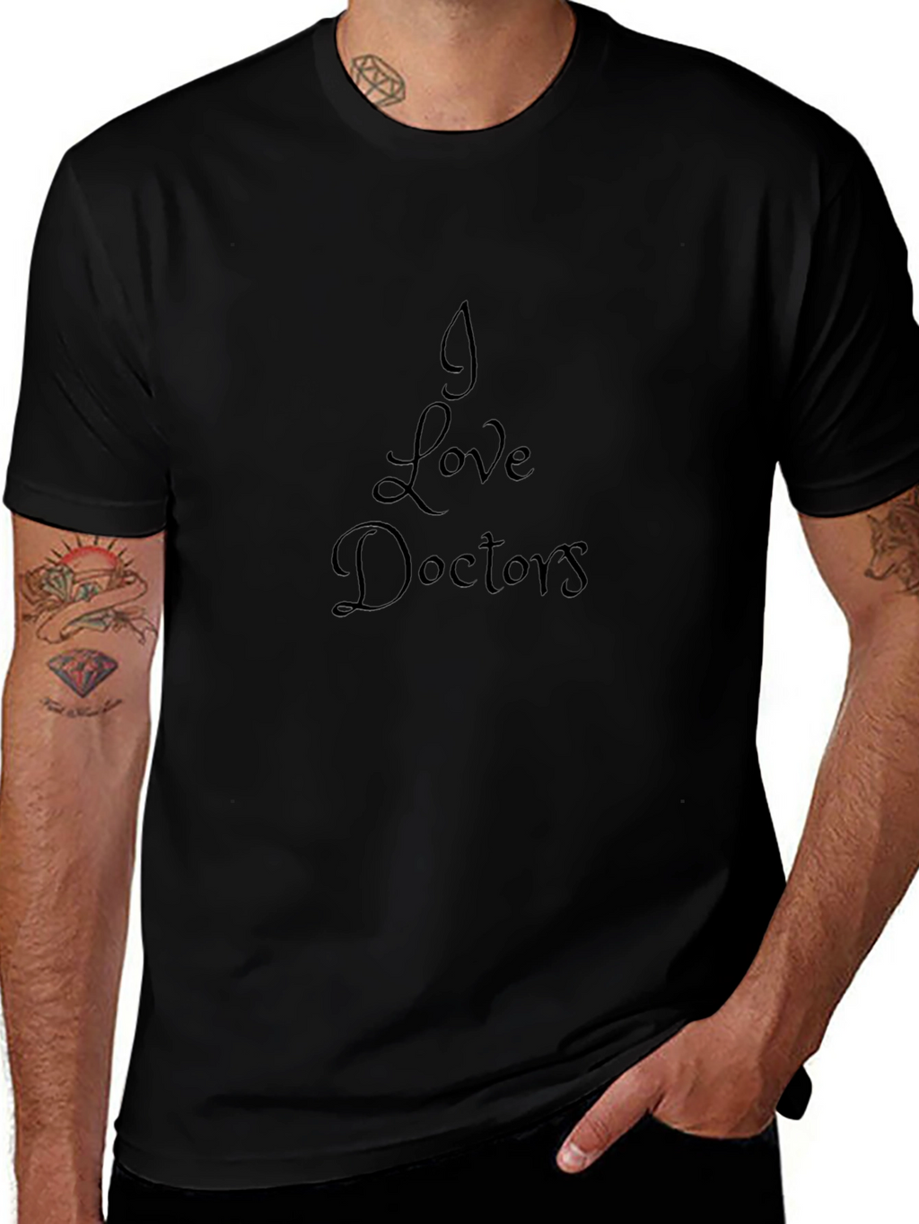 I Love Doctors Black T-Shirt