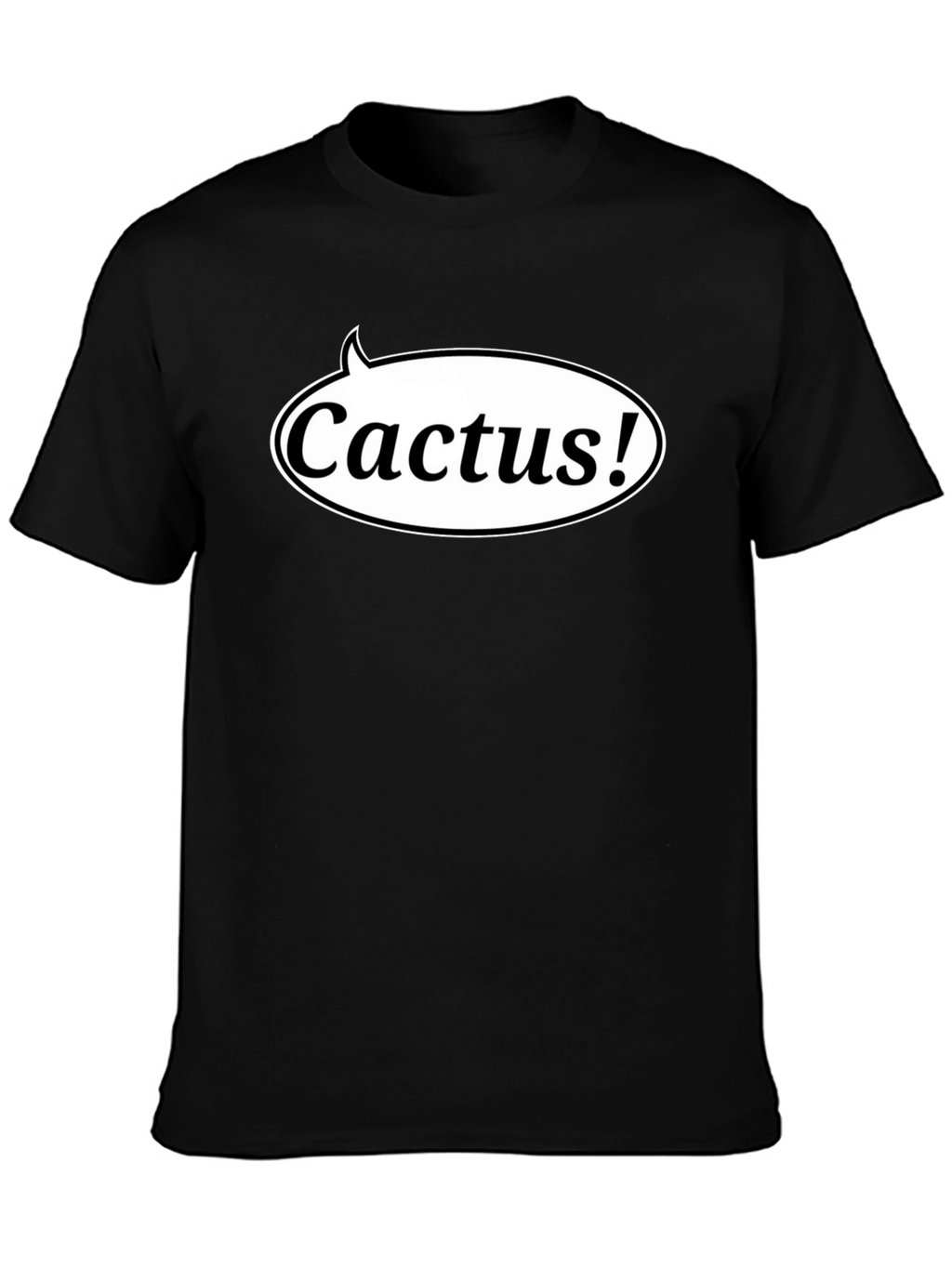 Cactus! Graphic Print Black T-Shirt