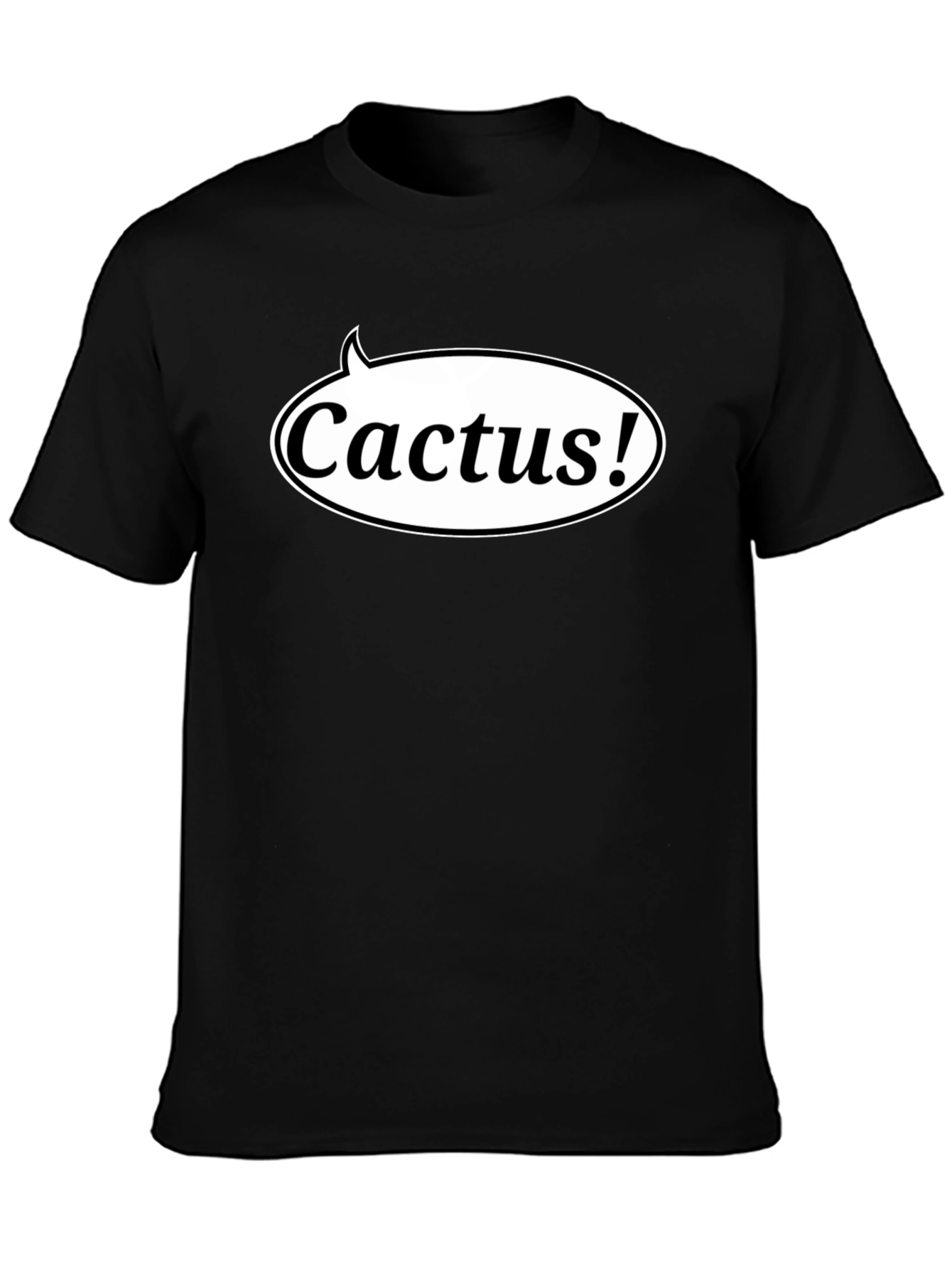 Cactus! Graphic Print Black T-Shirt