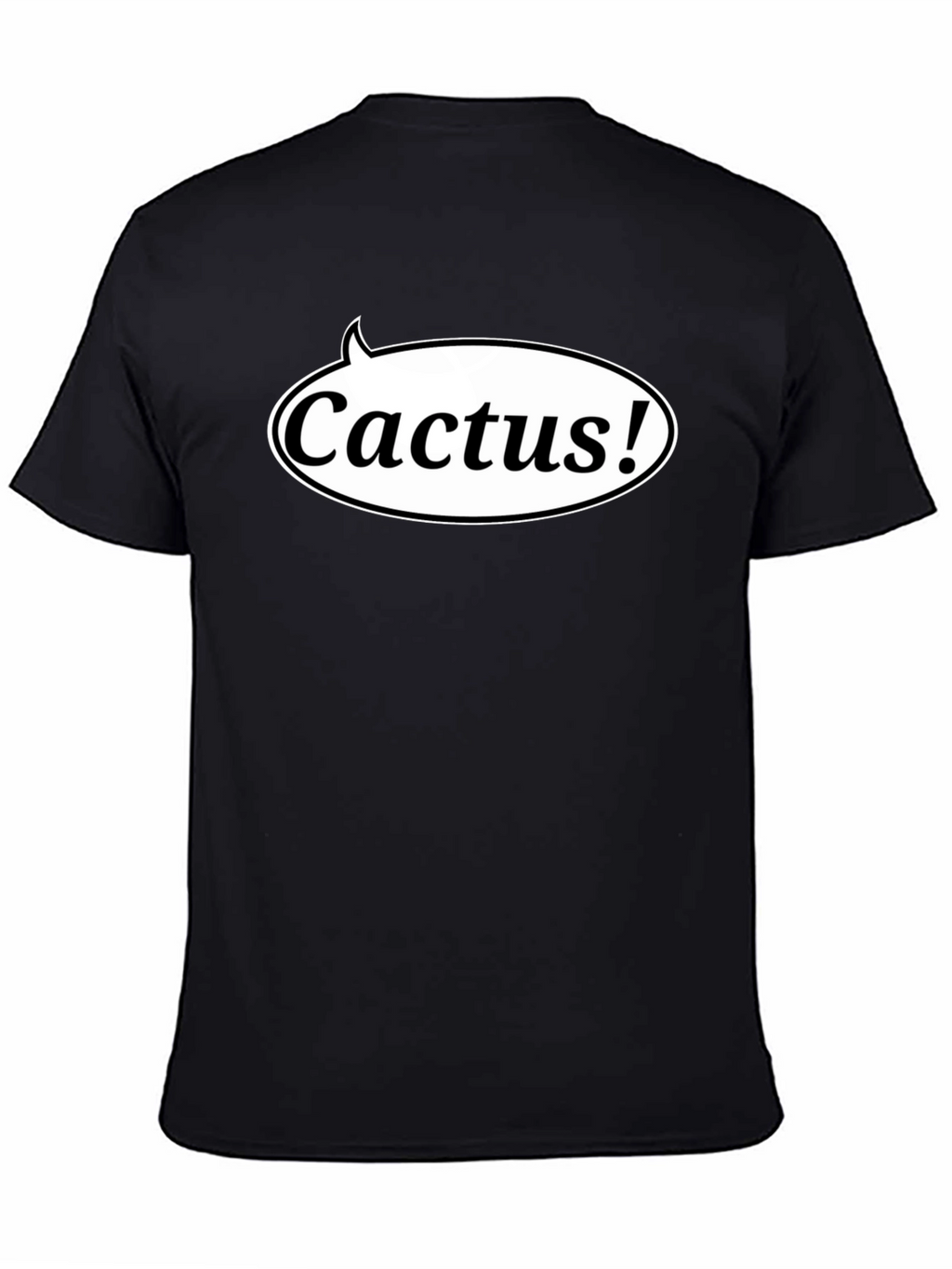 Cactus! Graphic Print Black T-Shirt