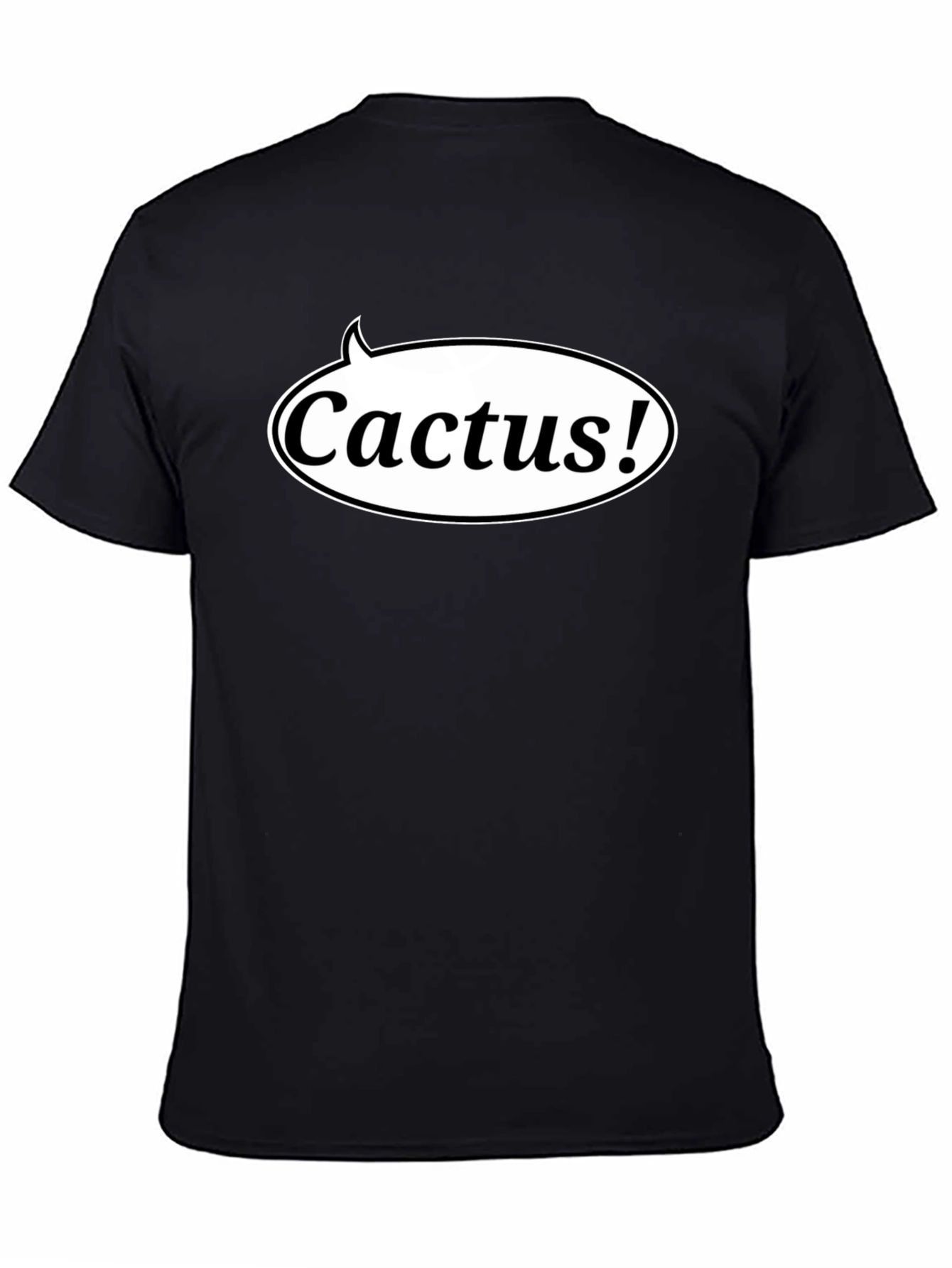 Cactus! Graphic Print Black T-Shirt