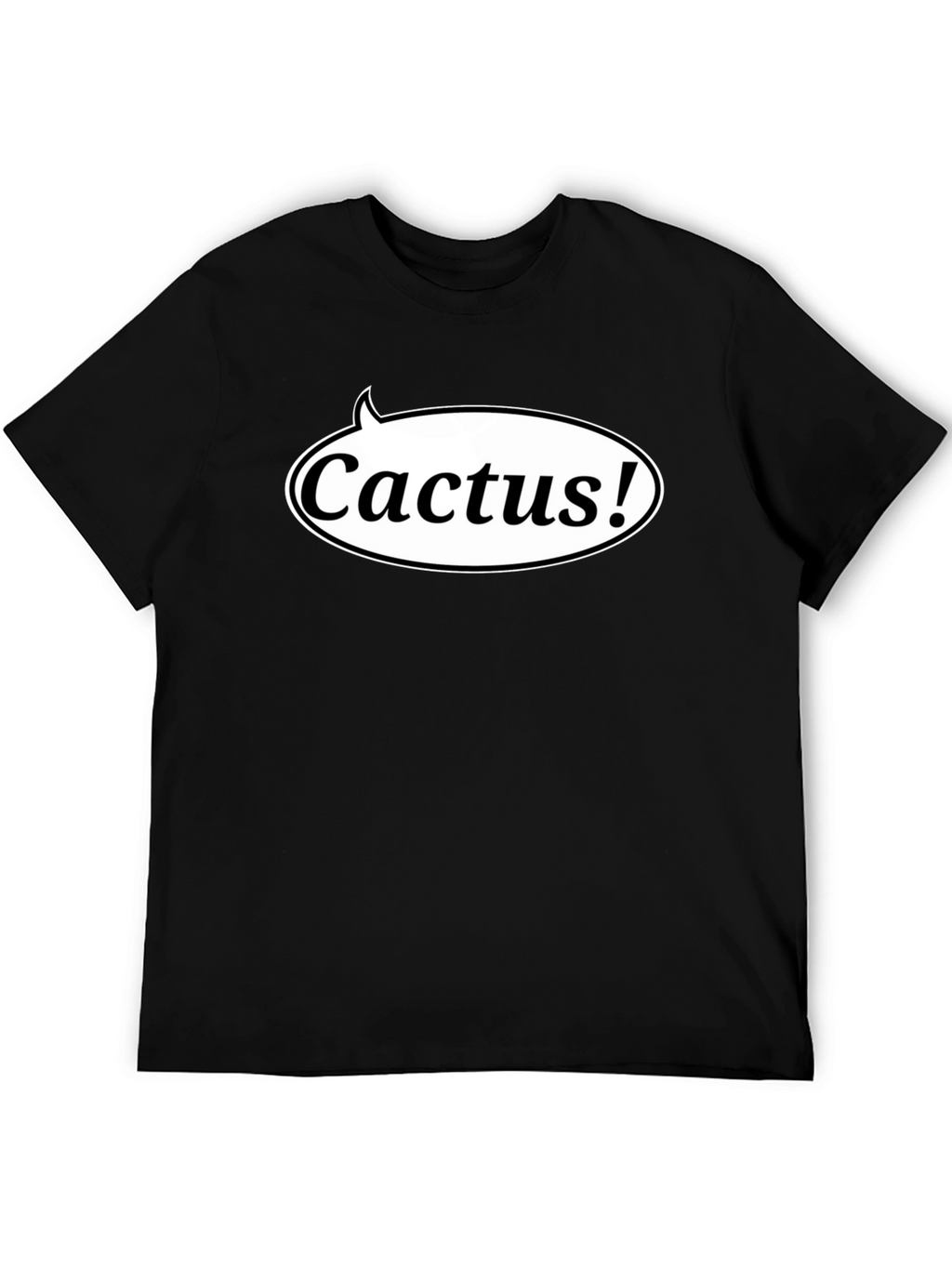 Cactus! Graphic Print Black T-Shirt