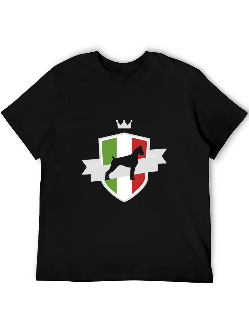 Italian Boxer Dog Crest T-Shirt - Black