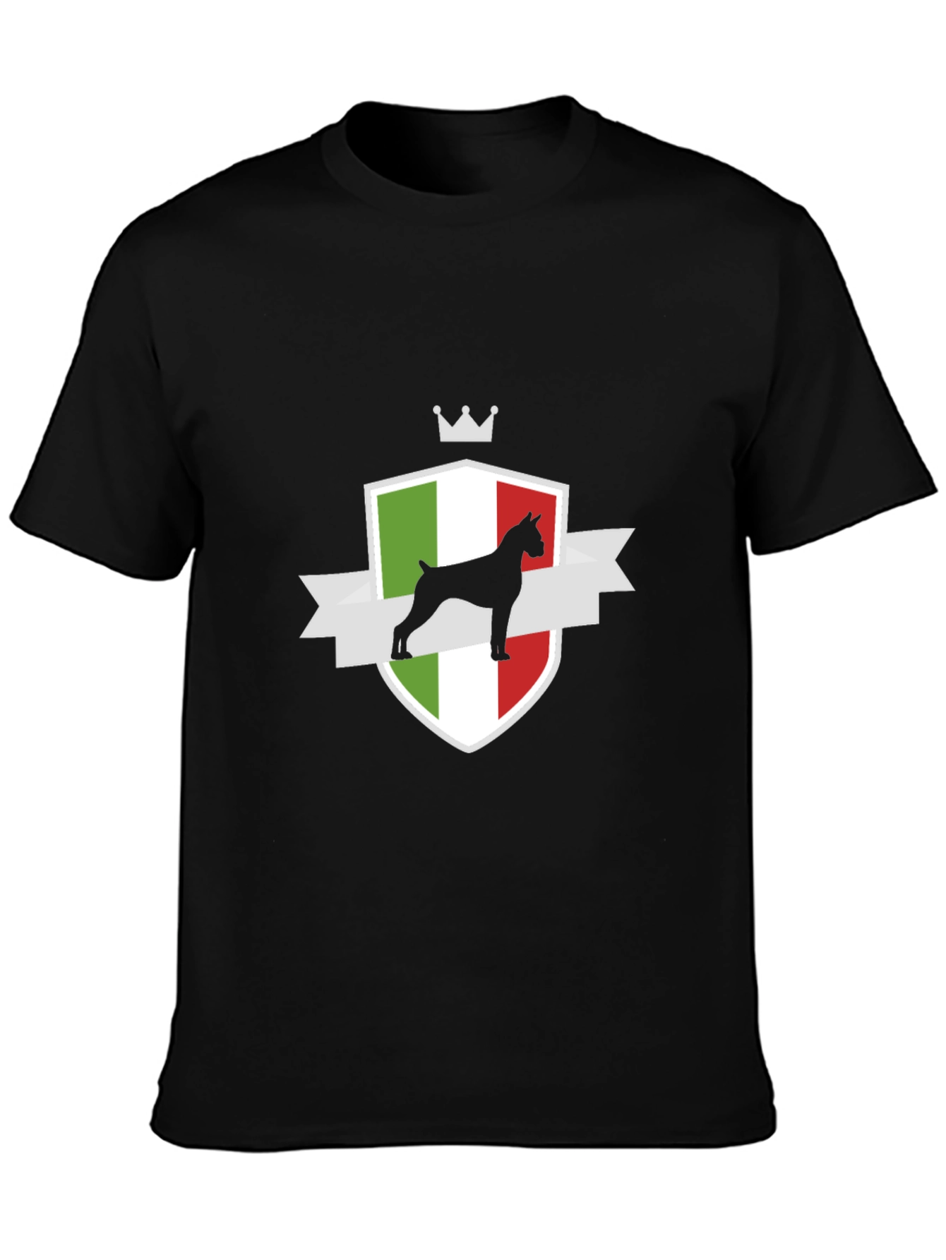 Italian Boxer Dog Crest T-Shirt - Black