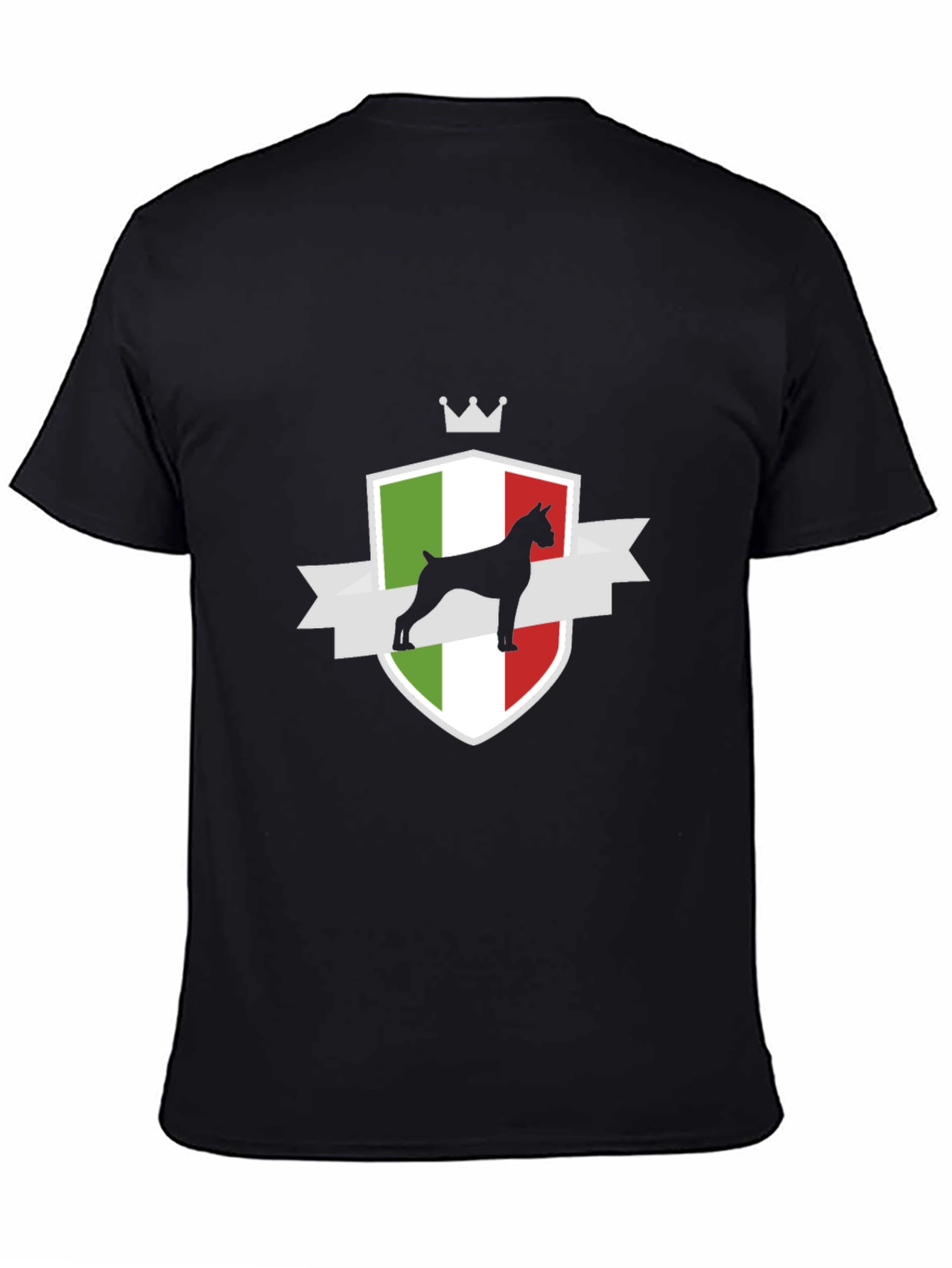 Italian Boxer Dog Crest T-Shirt - Black