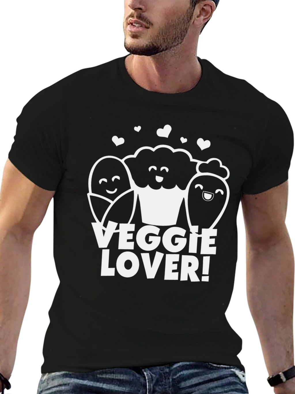 Veggie Lover Graphic T-Shirt - Black