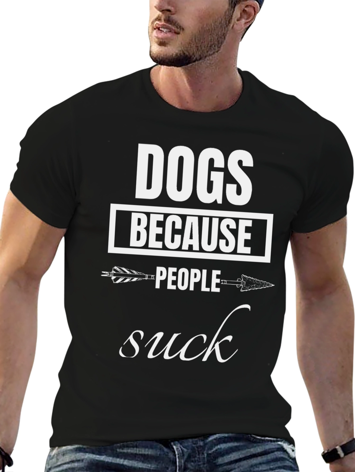 Dogs Because People Suck T-Shirt Funny Pet Lover Tee