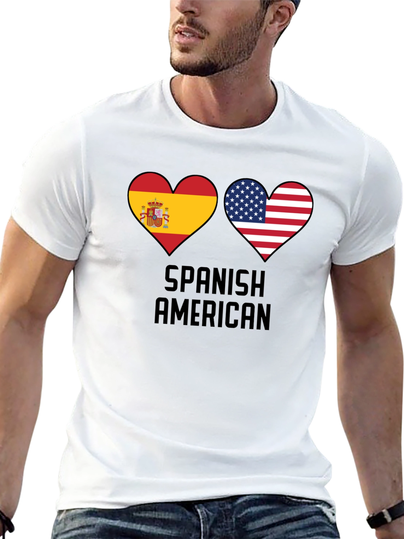 Spanish American Flag Heart T-Shirt