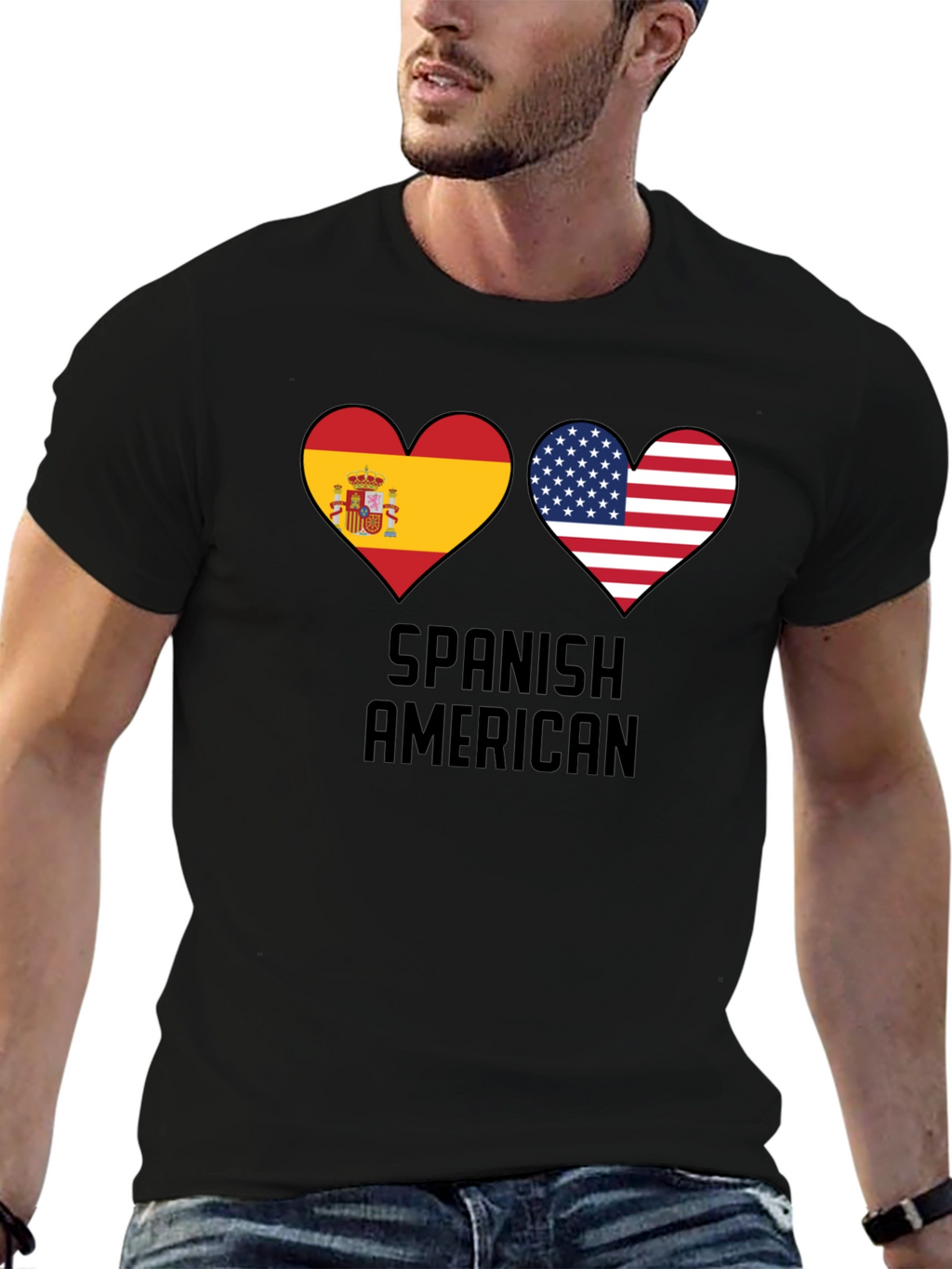 Spanish American Flag Heart T-Shirt