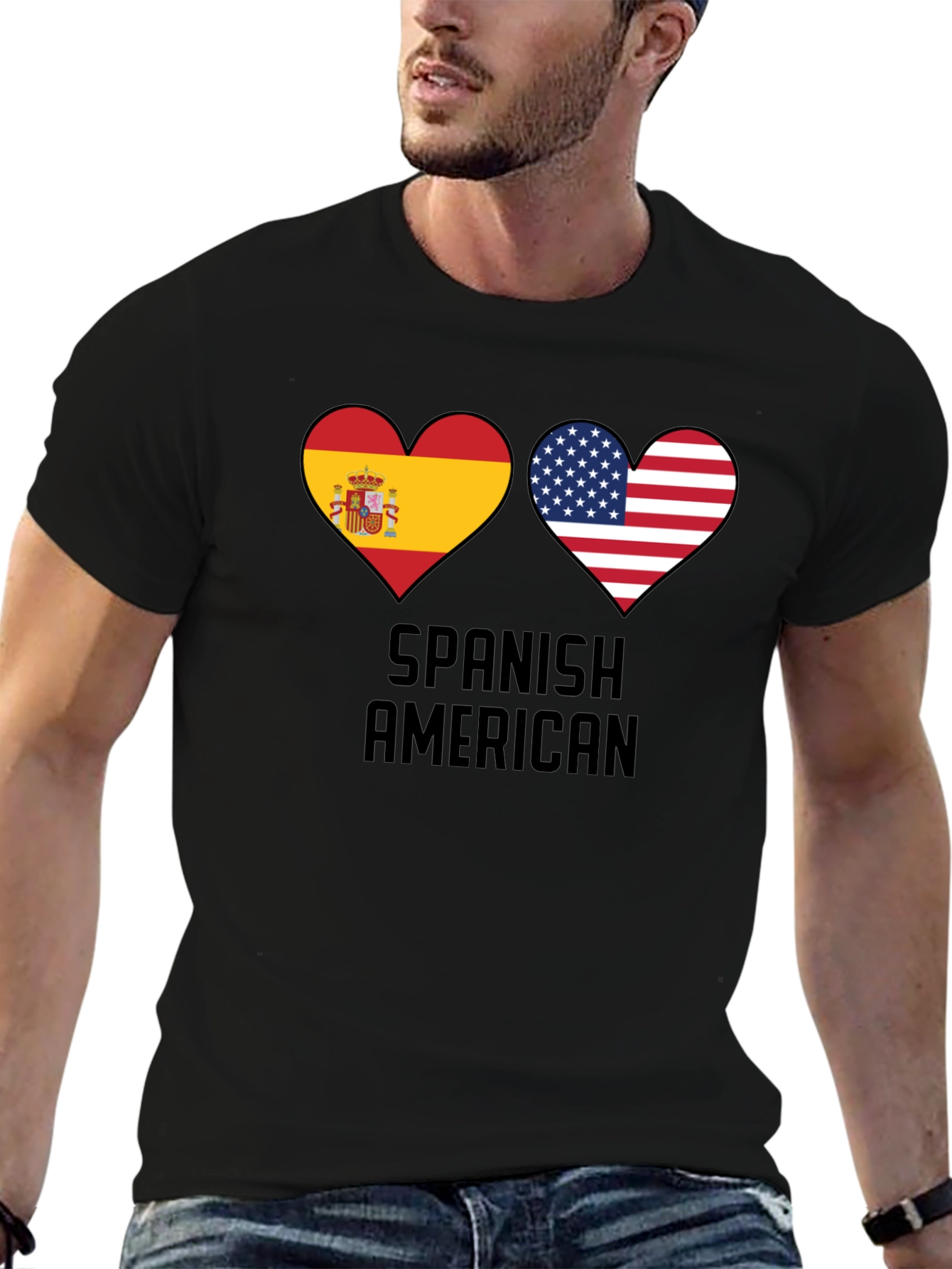 Spanish American Flag Heart T-Shirt