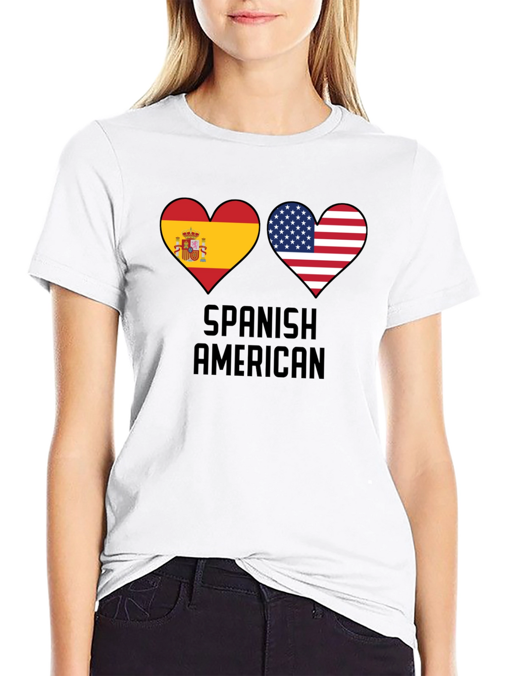Spanish American Flag Heart T-Shirt