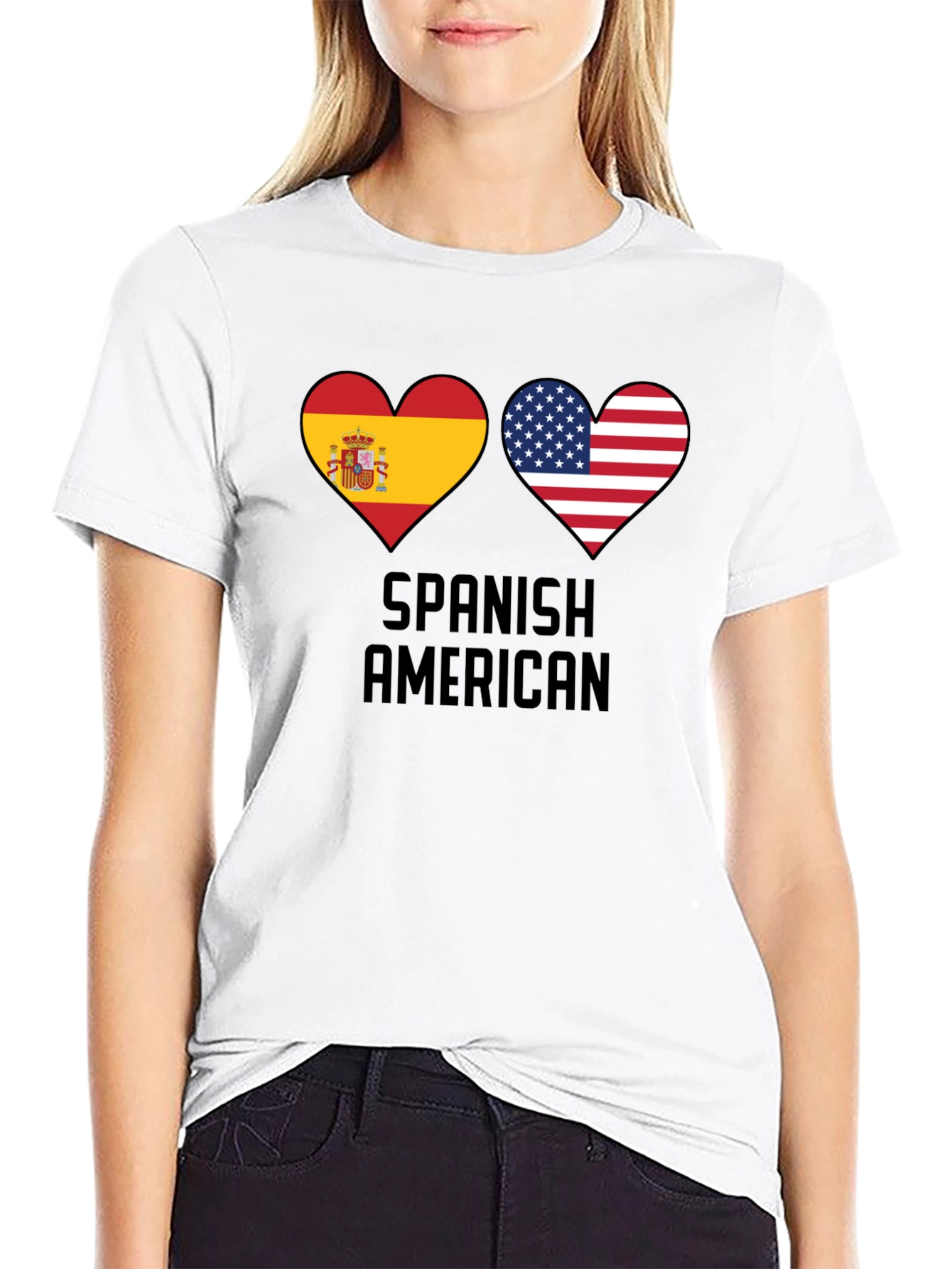 Spanish American Flag Heart T-Shirt