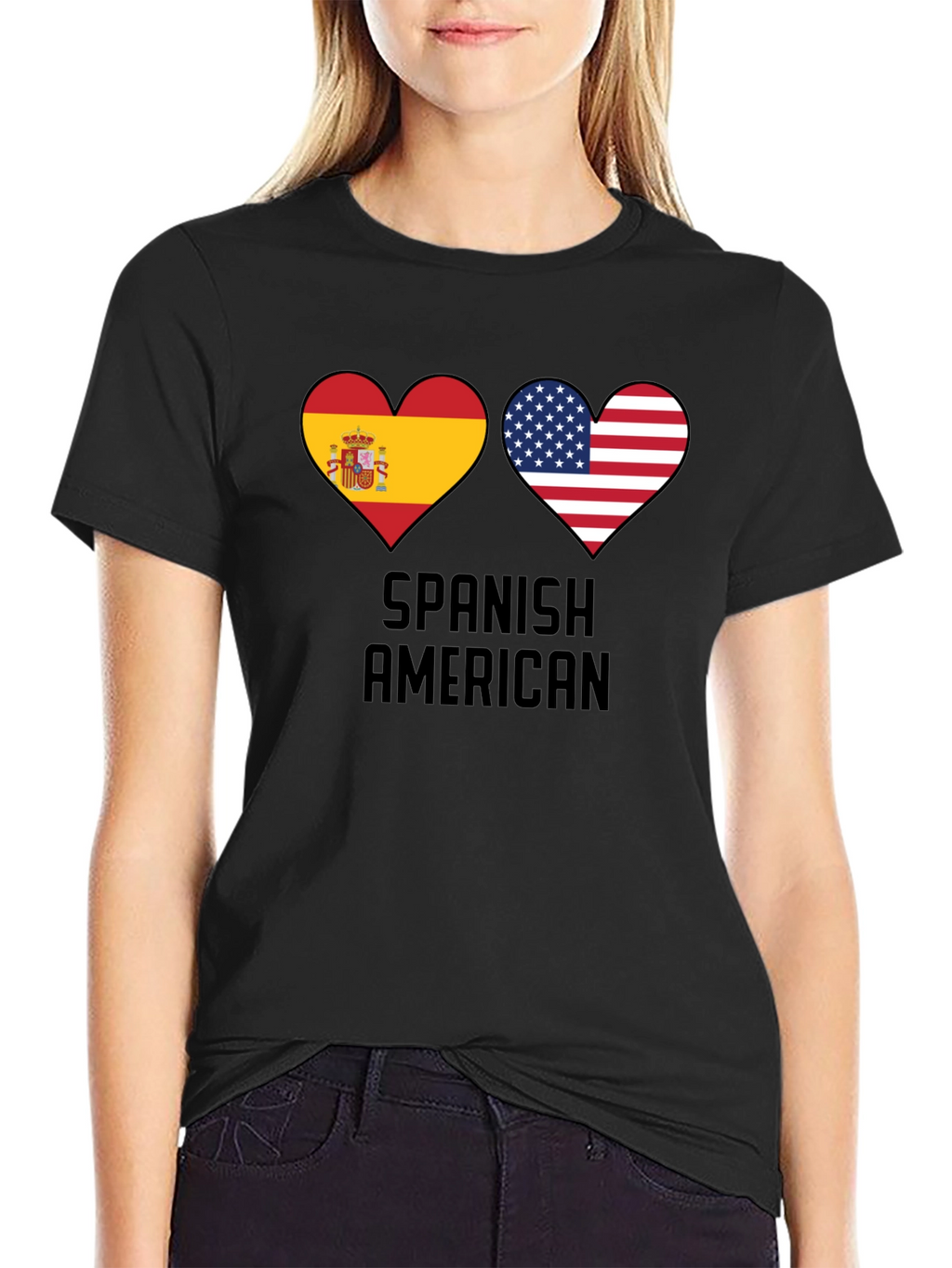 Spanish American Flag Heart T-Shirt