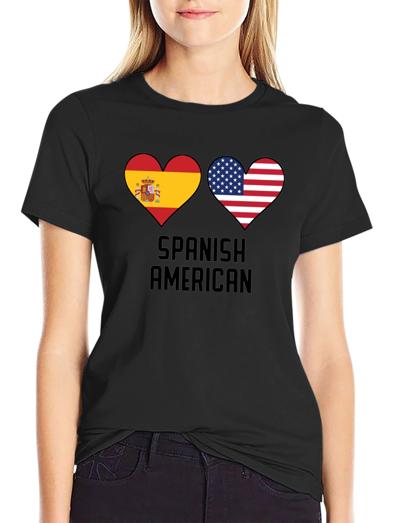 Spanish American Flag Heart T-Shirt