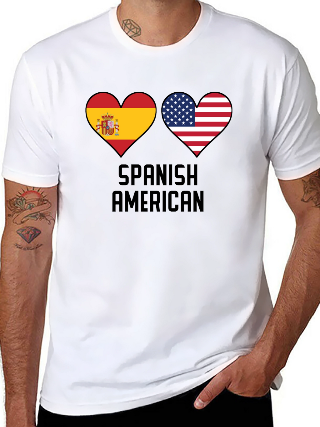 Spanish American Flag Heart T-Shirt