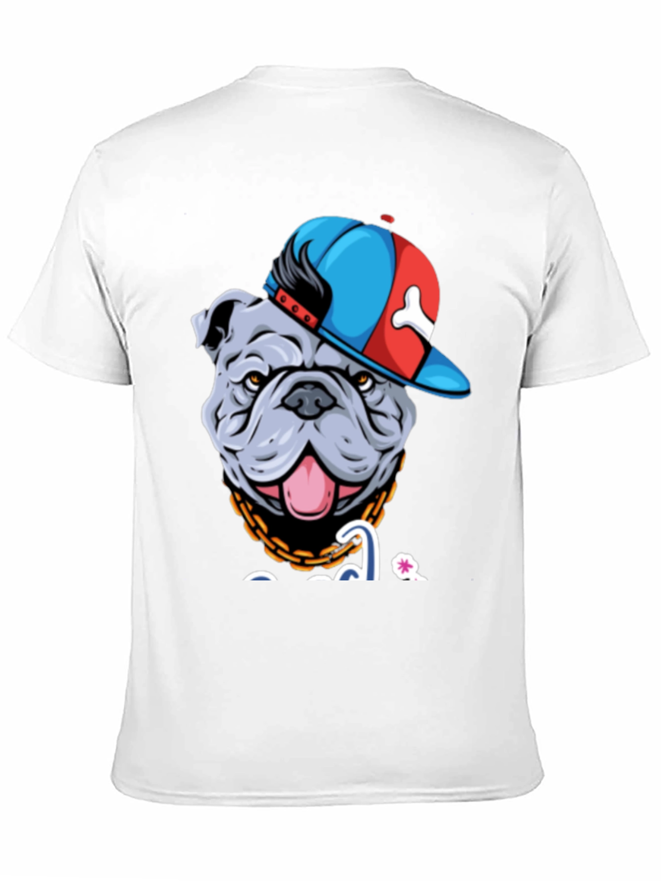 Bulldog in Hat Graphic T-Shirt