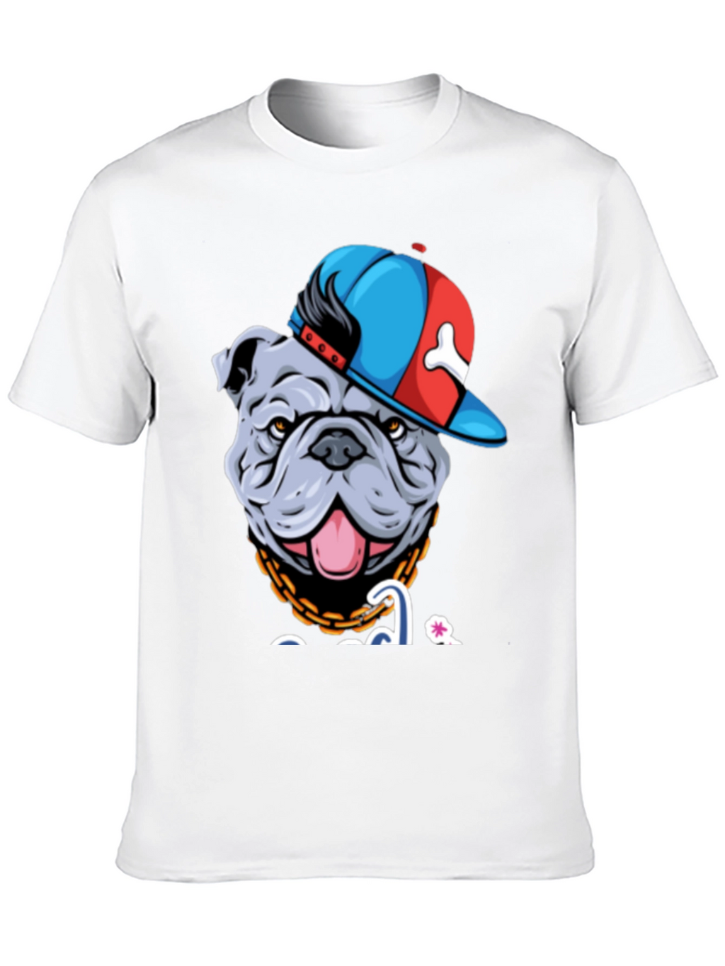 Bulldog in Hat Graphic T-Shirt