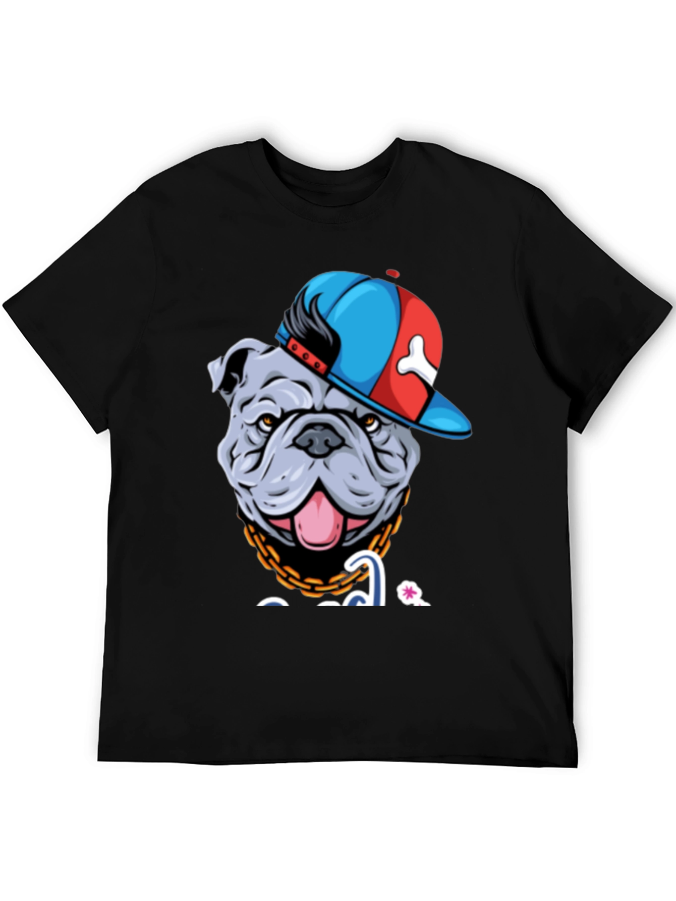 Bulldog in Hat Graphic T-Shirt