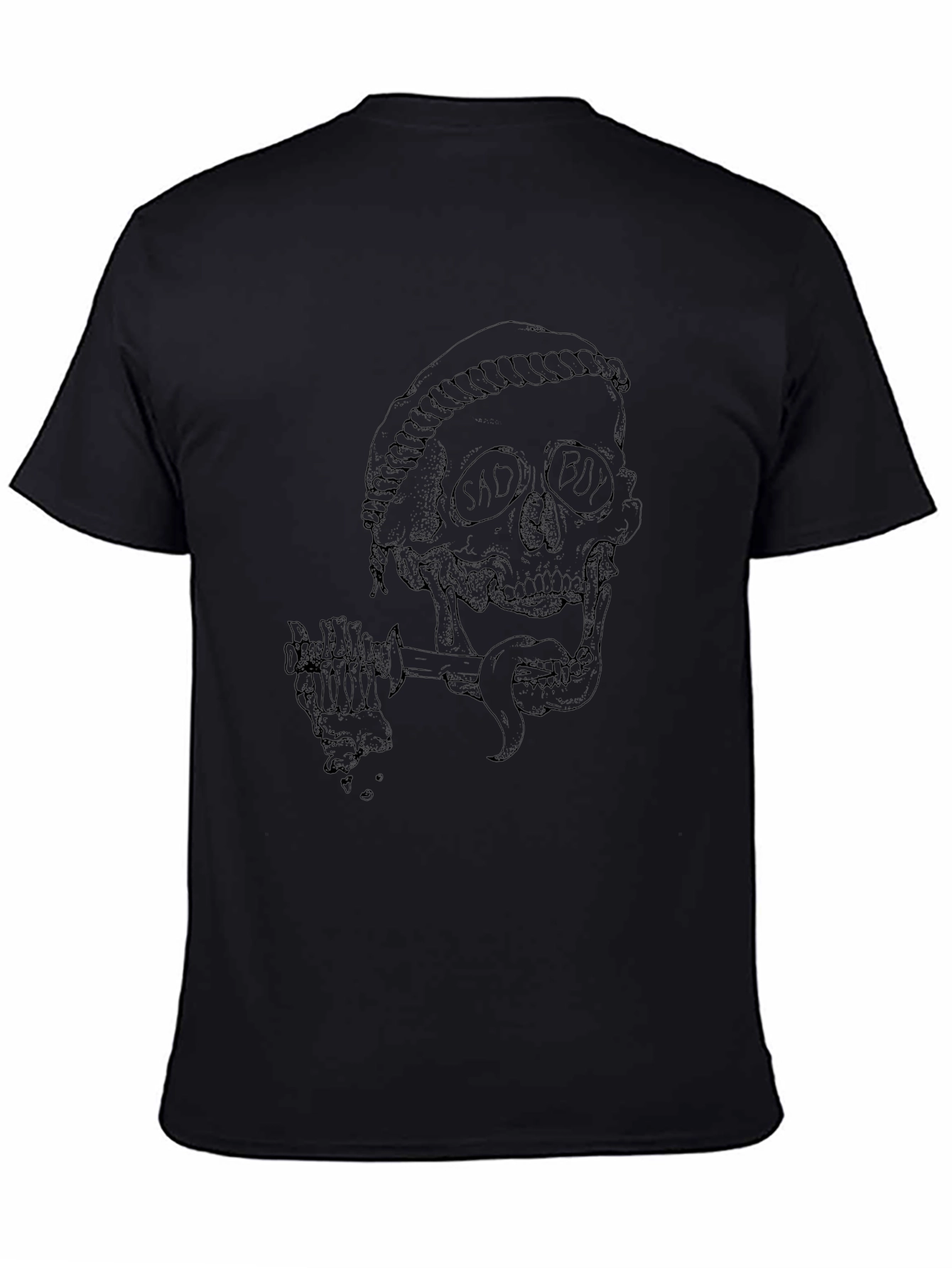 Mens Black Skull Graphic Print T-Shirt