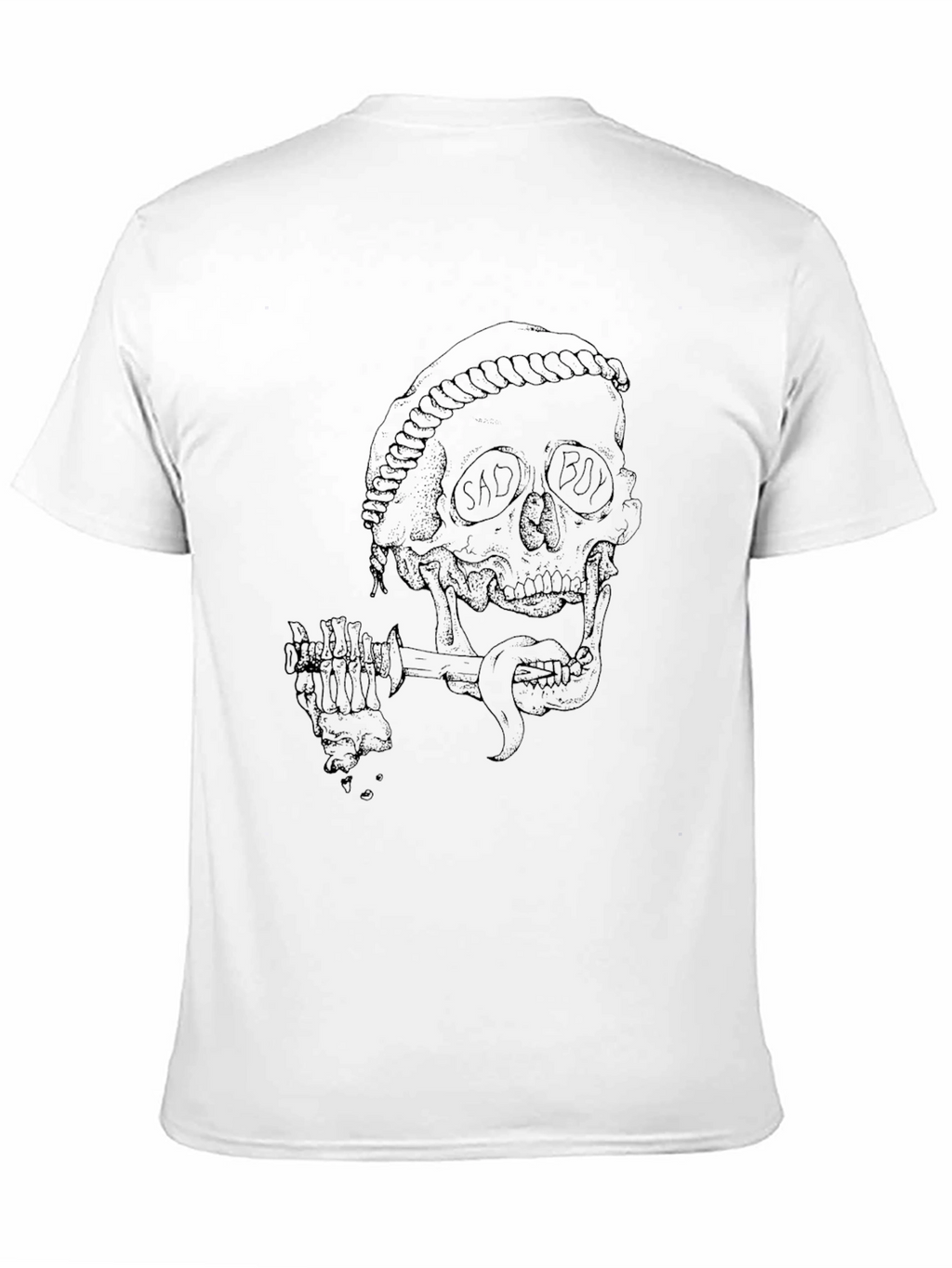 Mens Black Skull Graphic Print T-Shirt