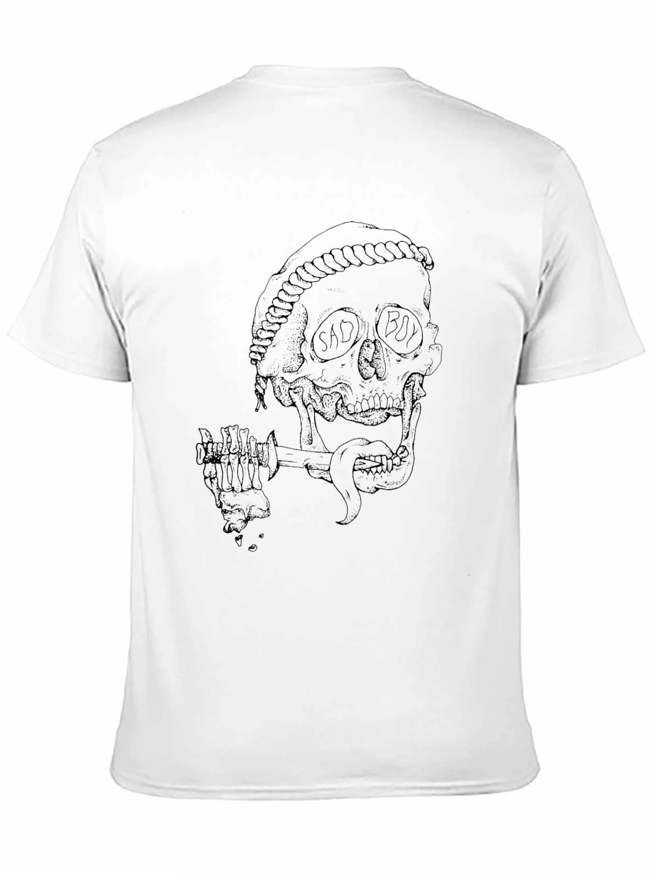 Mens Black Skull Graphic Print T-Shirt