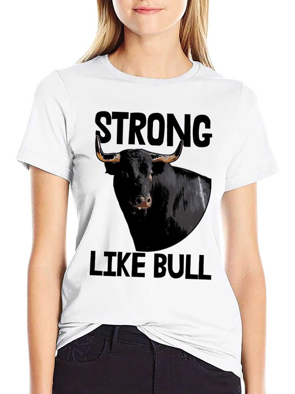 Strong Like Bull Graphic Tee - Black
