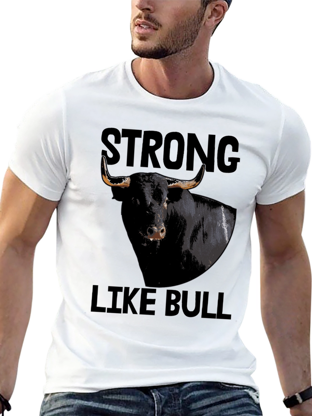 Strong Like Bull Graphic Tee - Black