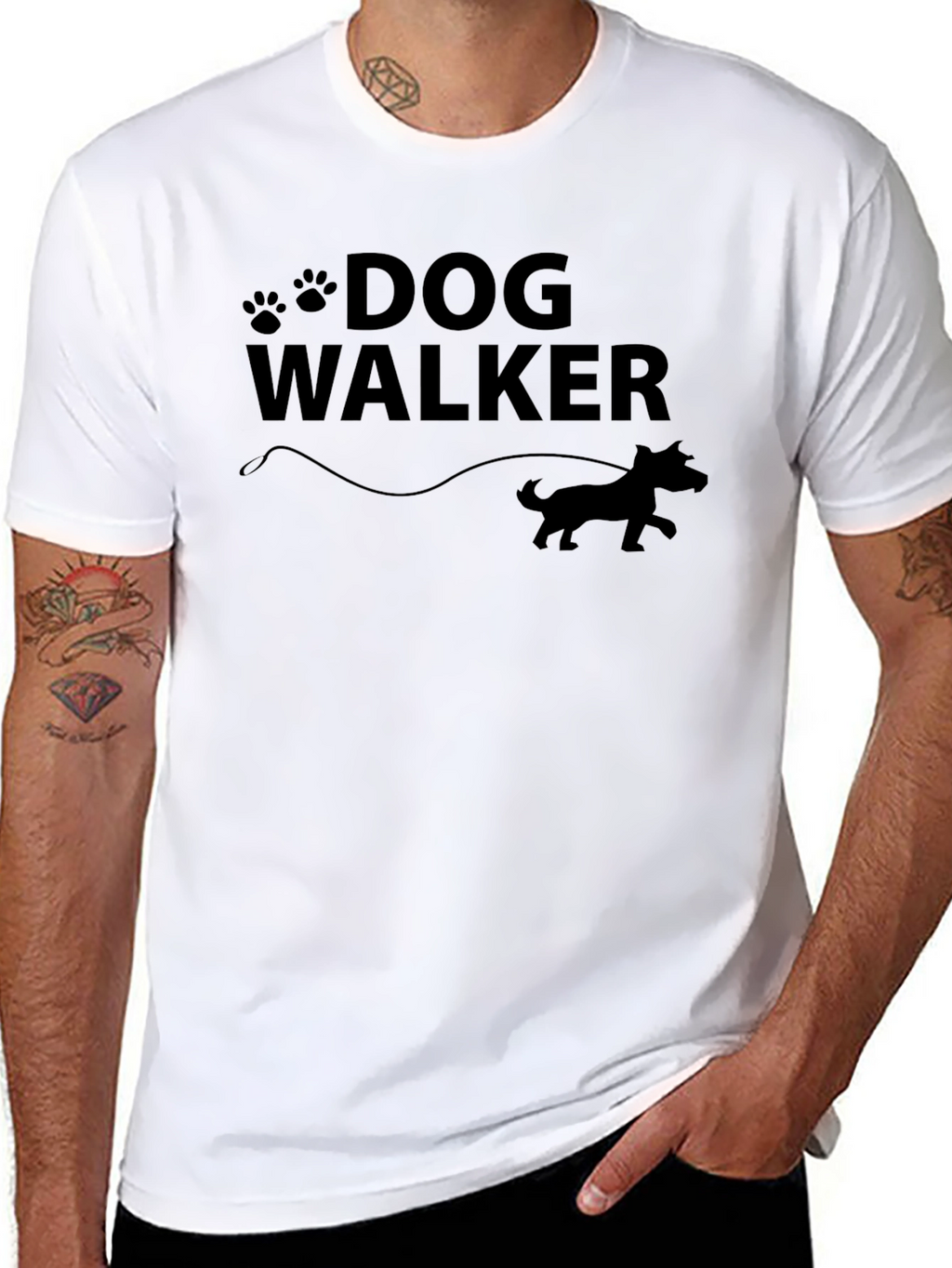 Dog Walker Graphic T-Shirt - Unisex Crew Neck Tee