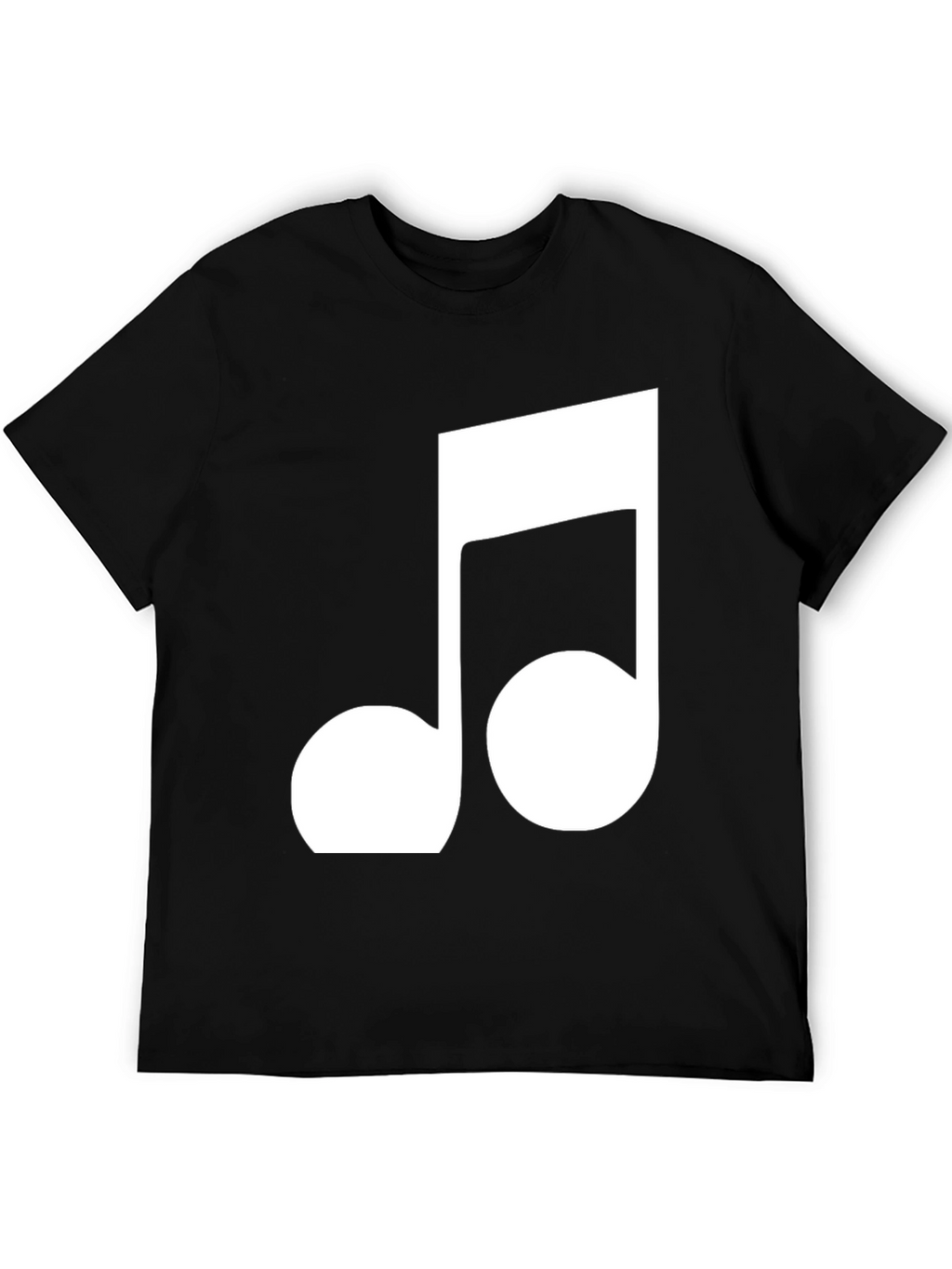Black Tee with White Musical Note Design