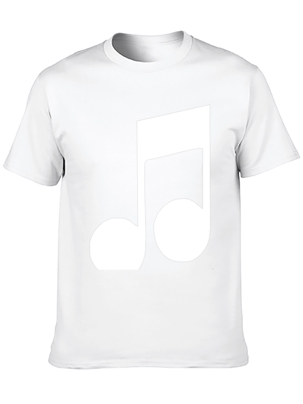 Black Tee with White Musical Note Design
