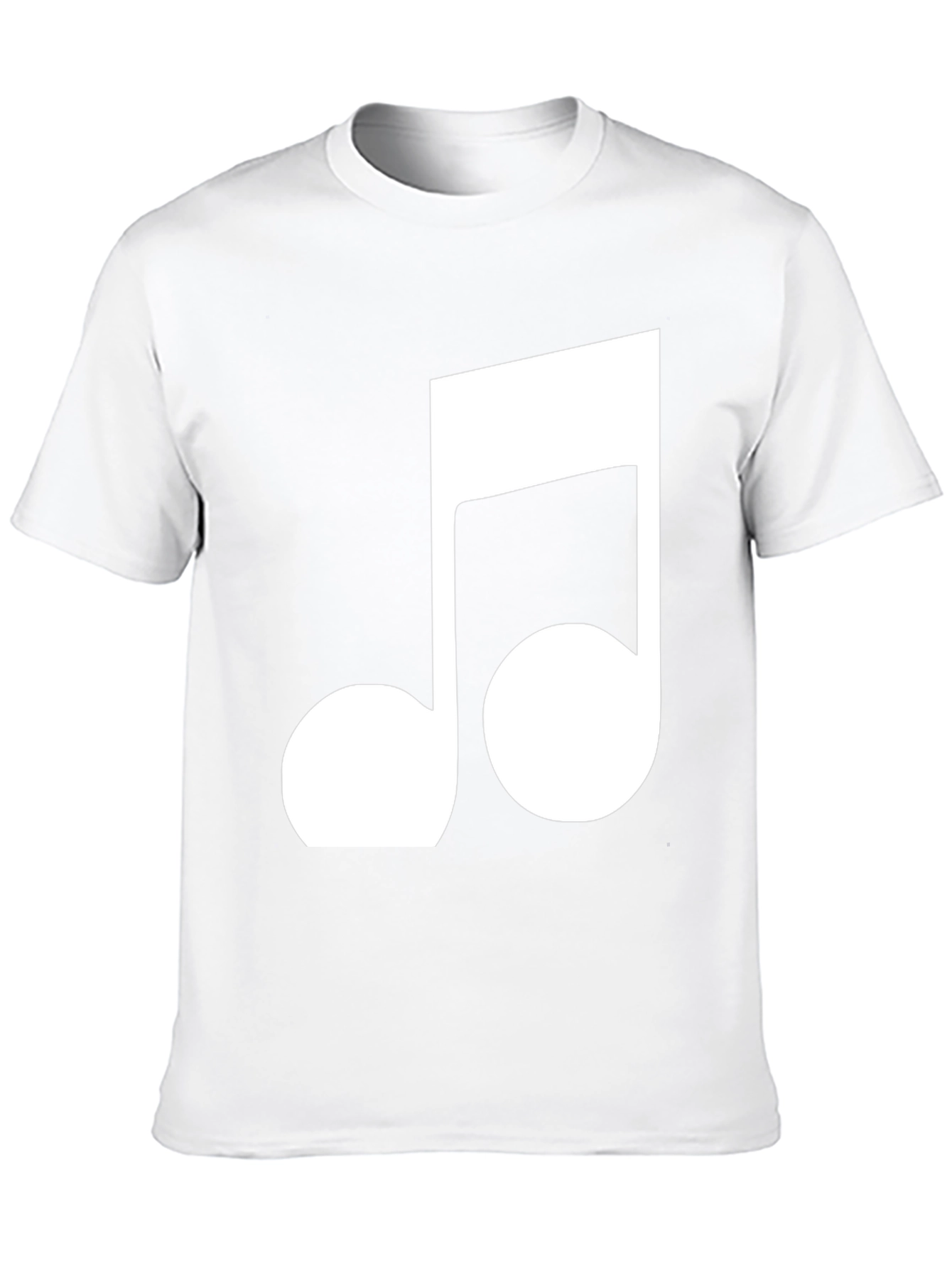 Black Tee with White Musical Note Design