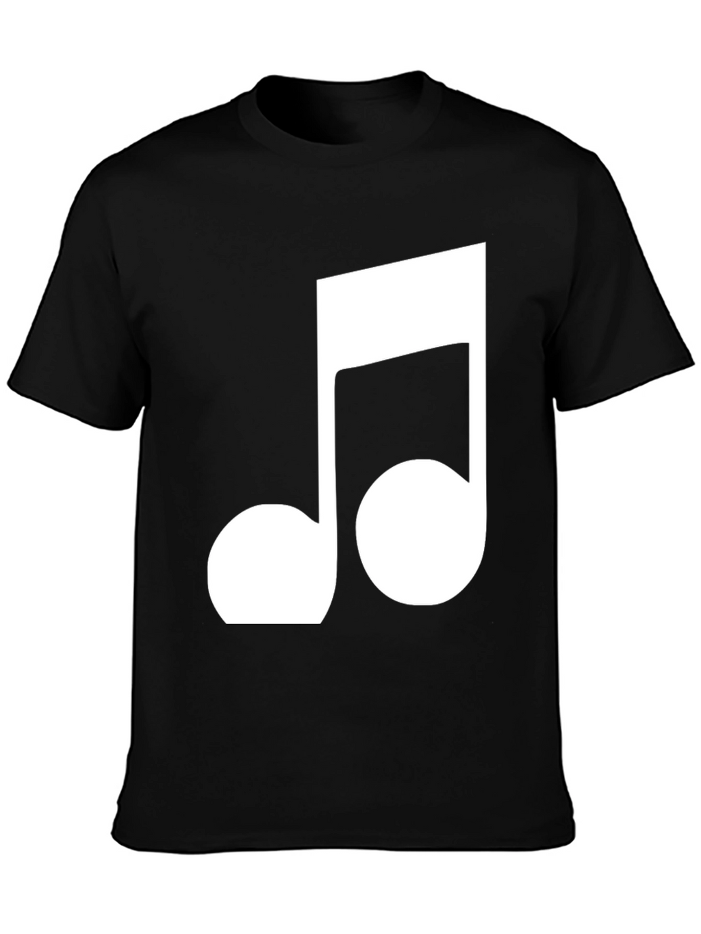 Black Tee with White Musical Note Design