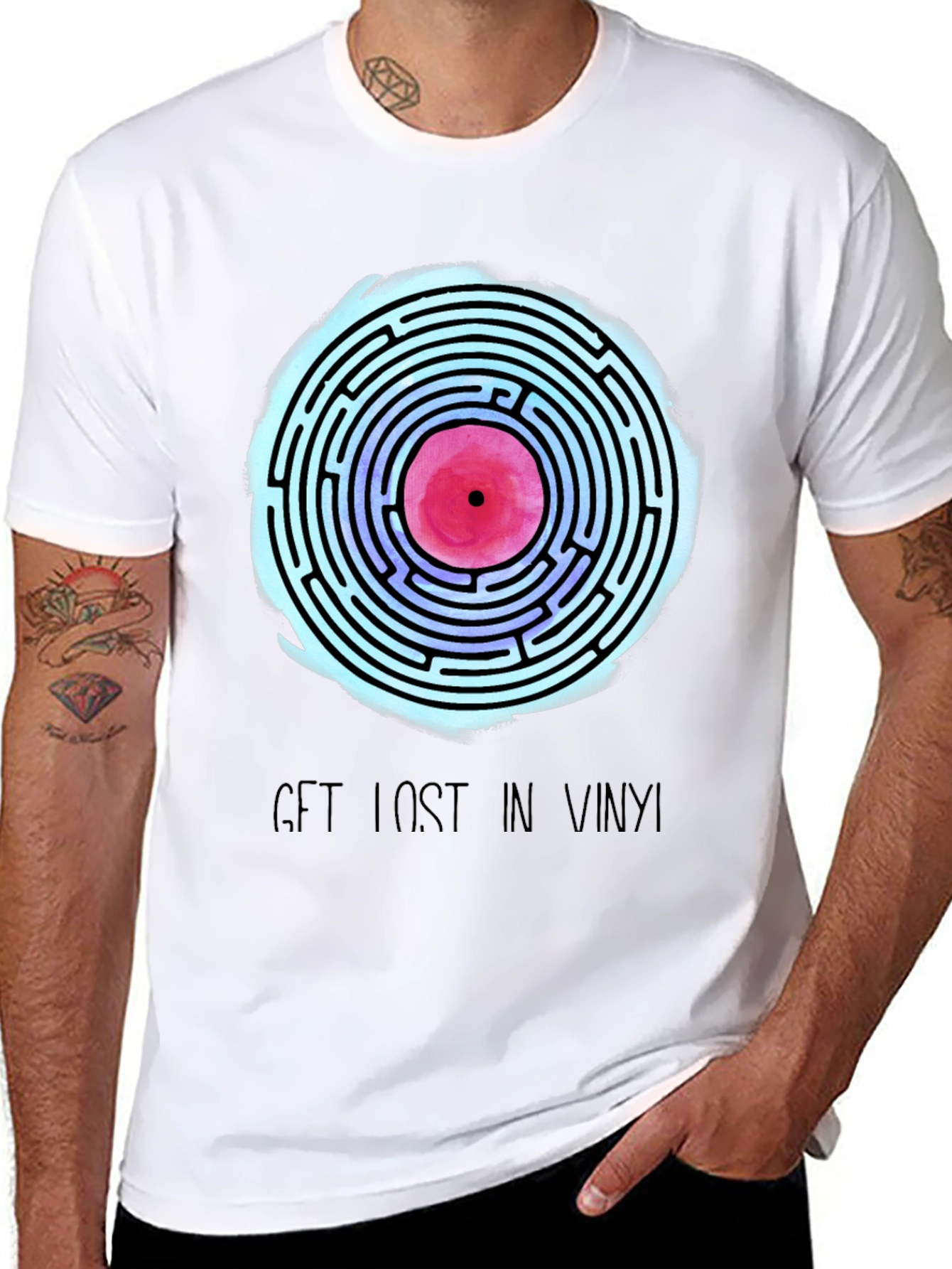 Vinyl Maze Tee - Get Lost in Music
