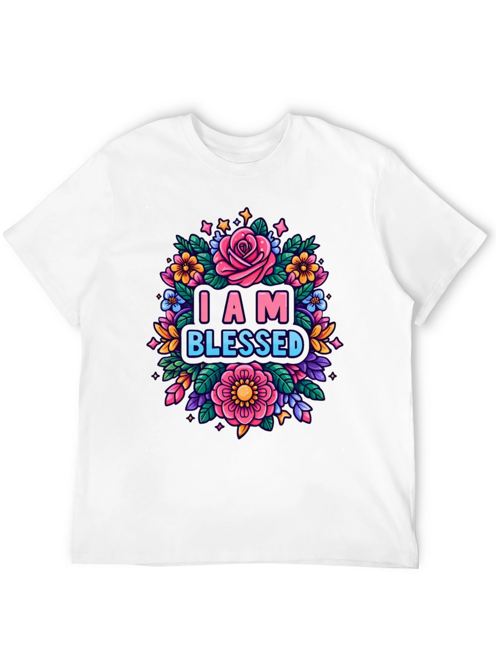 I AM BLESSED Floral Graphic T-Shirt