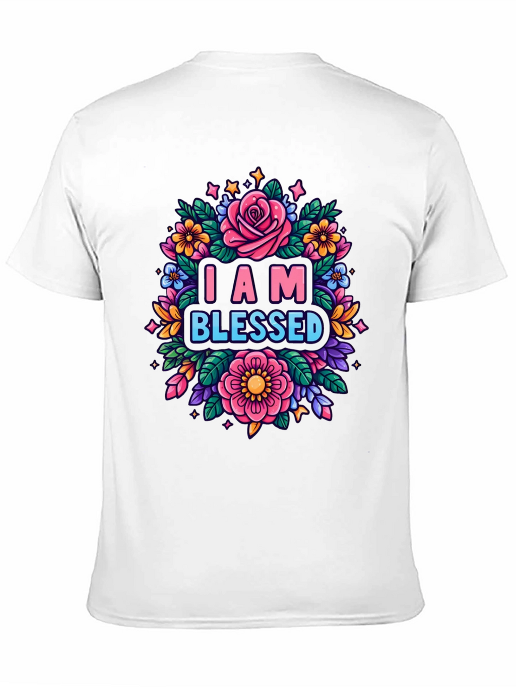 I AM BLESSED Floral Graphic T-Shirt