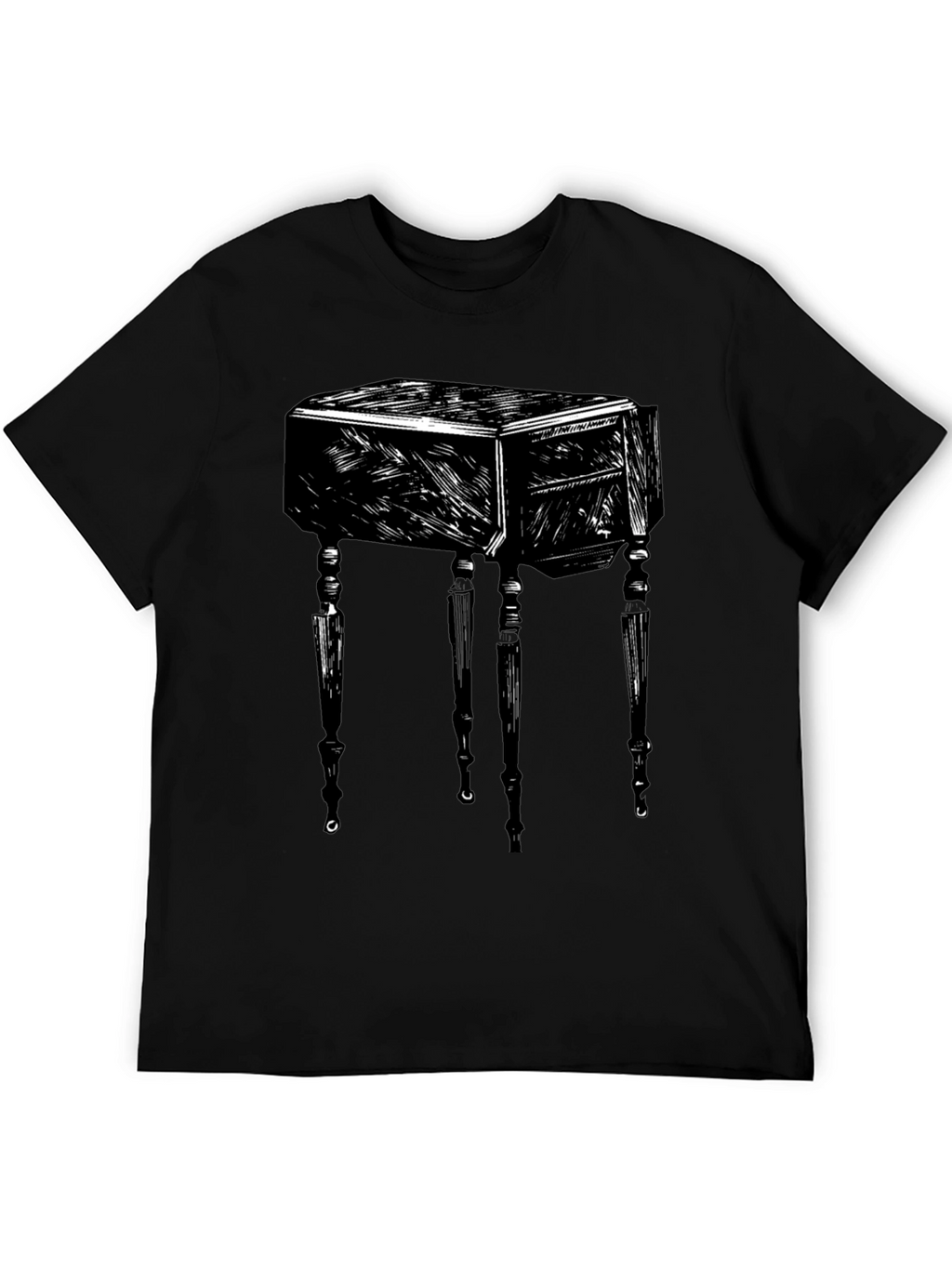 Abstract Table Graphic Black T-Shirt