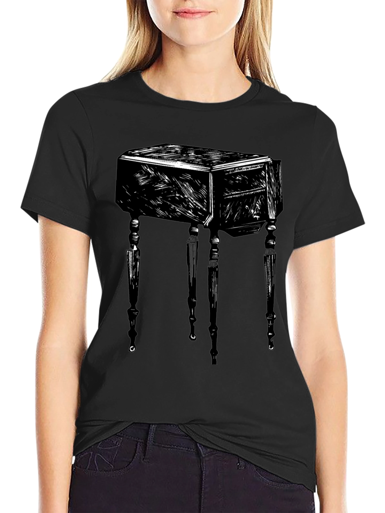 Abstract Table Graphic Black T-Shirt