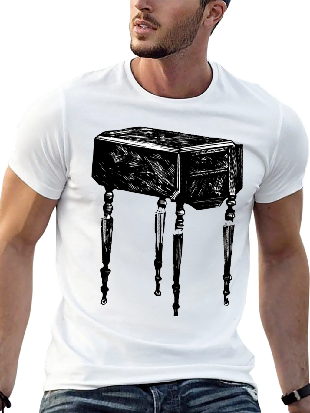 Abstract Table Graphic Black T-Shirt