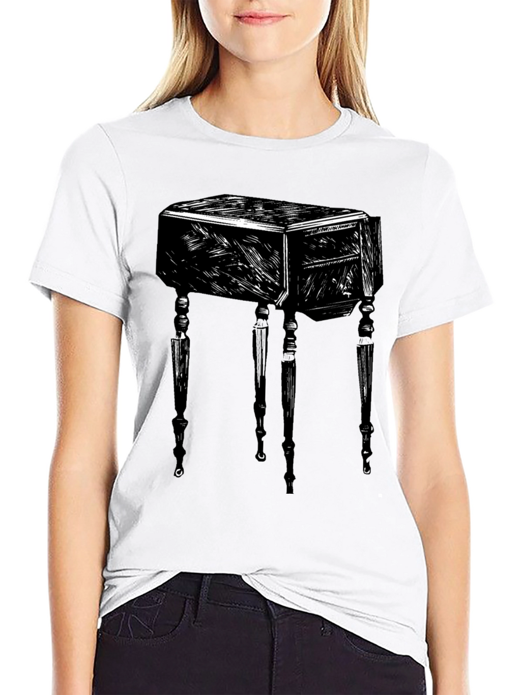 Abstract Table Graphic Black T-Shirt