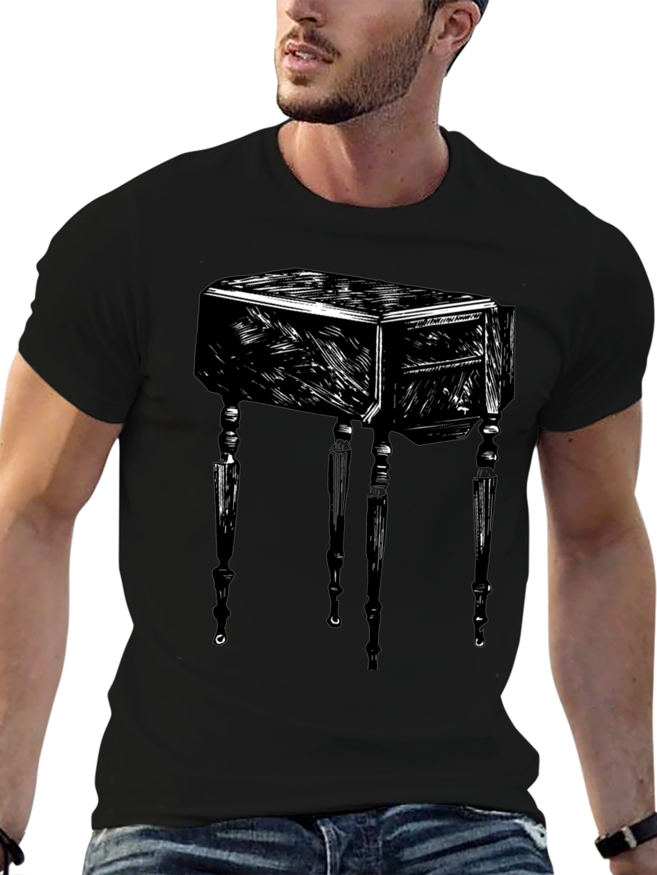 Abstract Table Graphic Black T-Shirt