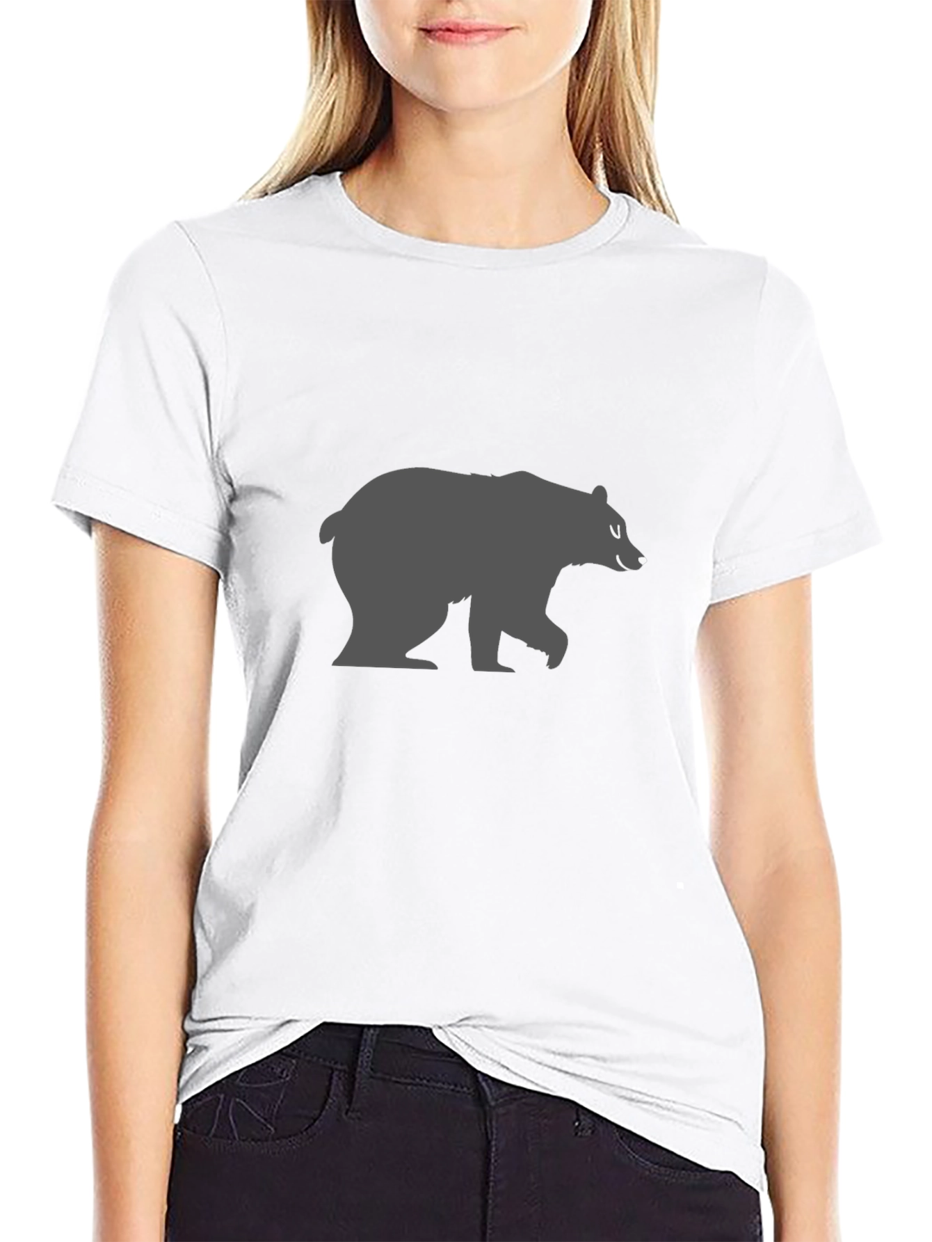 Mens Black Bear Graphic T-Shirt