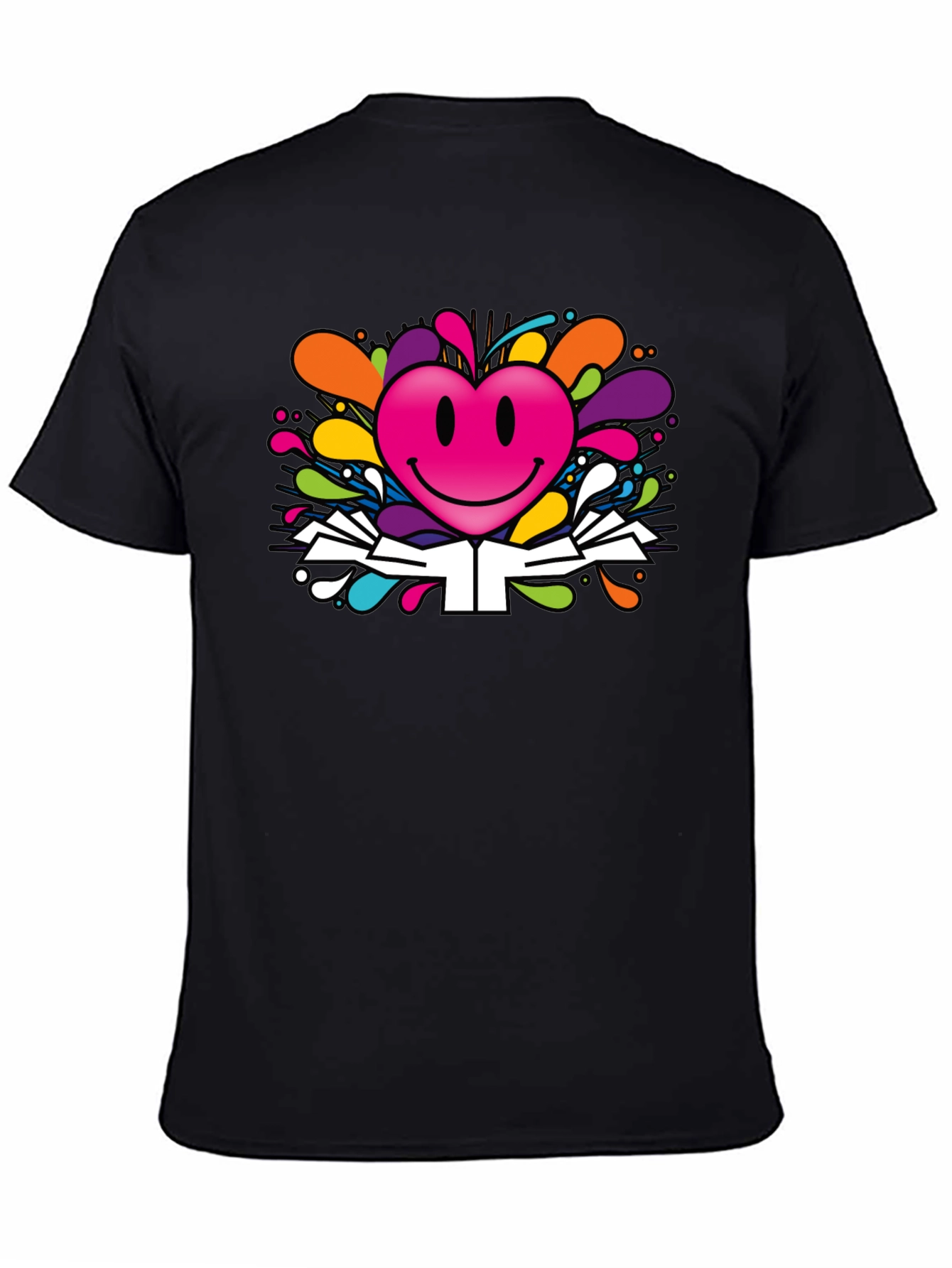 Smiley Heart Graphic Tee - Colorful Fun Design