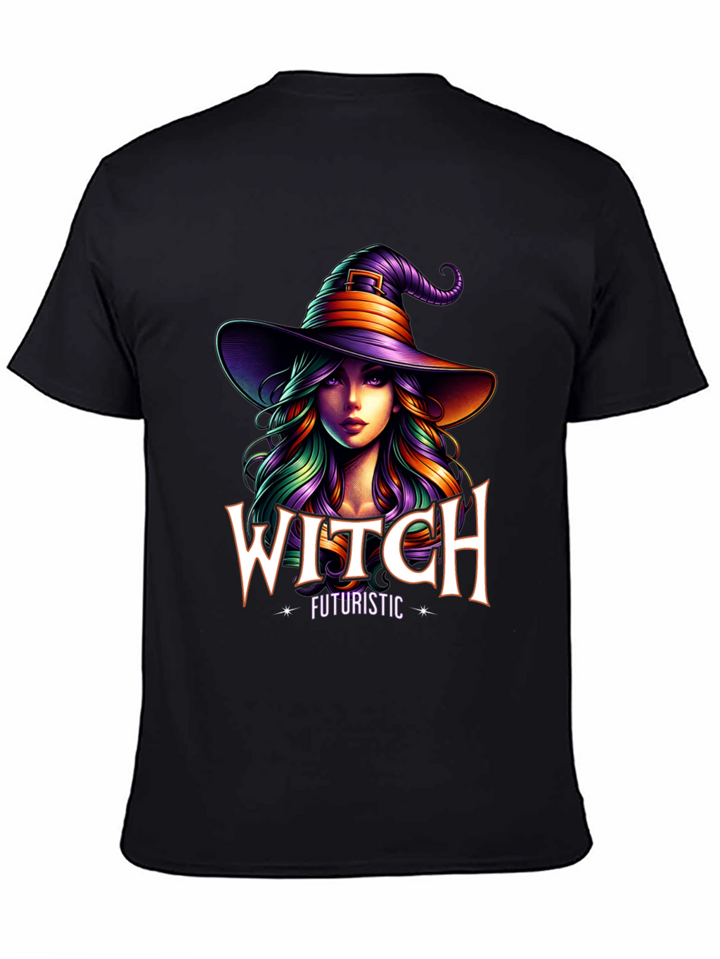 Futuristic Witch Graphic Tee - Unisex Halloween T-Shirt