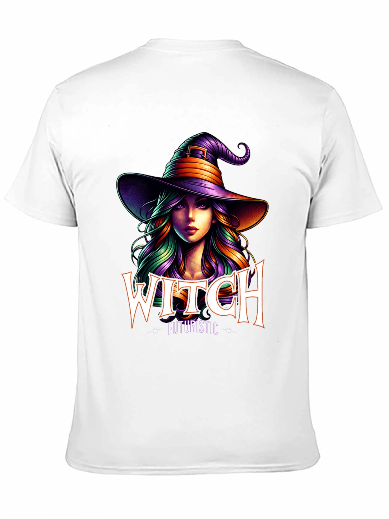 Futuristic Witch Graphic Tee - Unisex Halloween T-Shirt