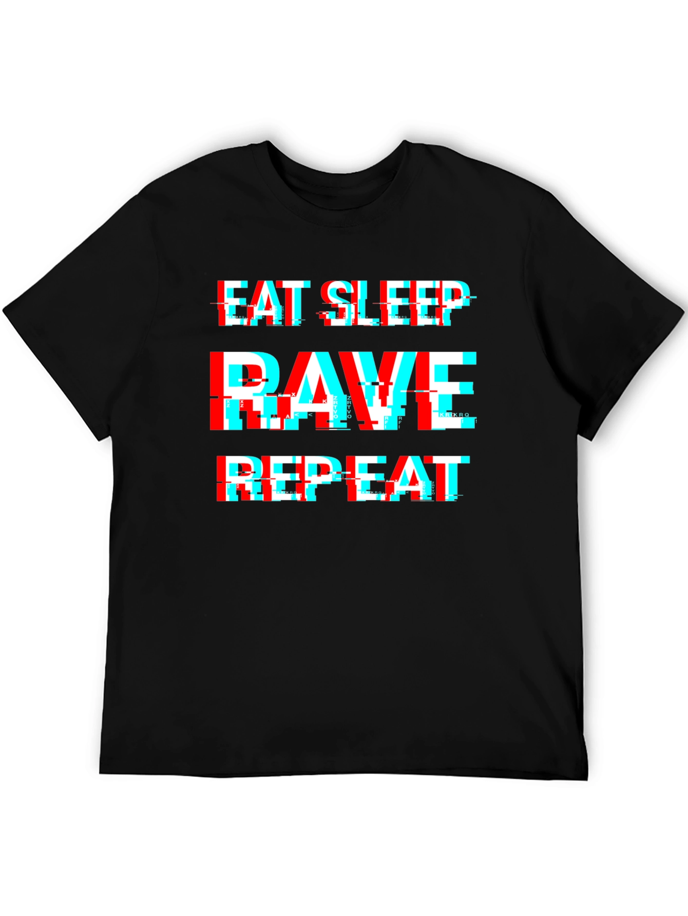 Eat Sleep Rave Repeat Glitch Tee