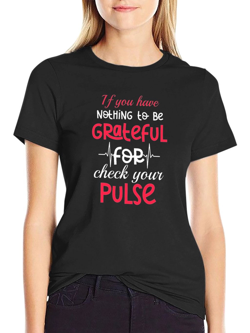 Grateful Pulse T-Shirt - Black Cotton Blend