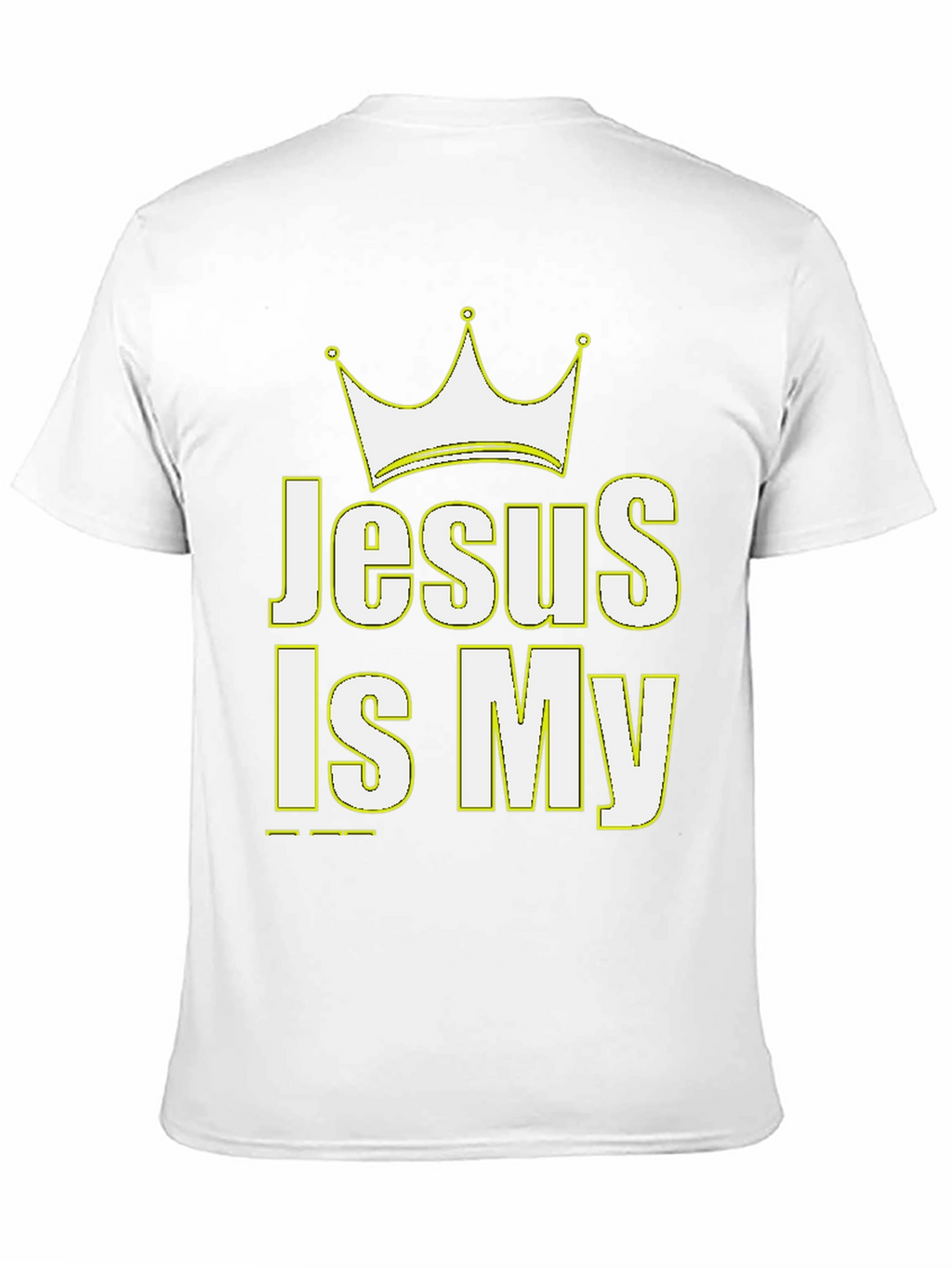 Jesus Is My King Crown Graphic Black T-Shirt
