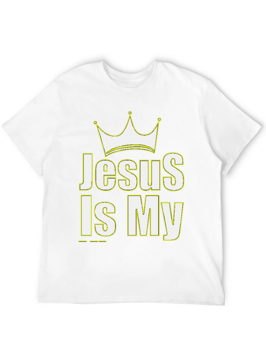 Jesus Is My King Crown Graphic Black T-Shirt
