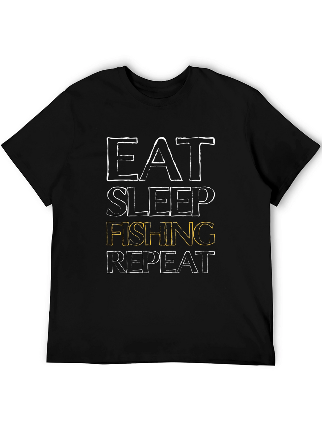 Eat Sleep Fishing Repeat Mens Black T-Shirt